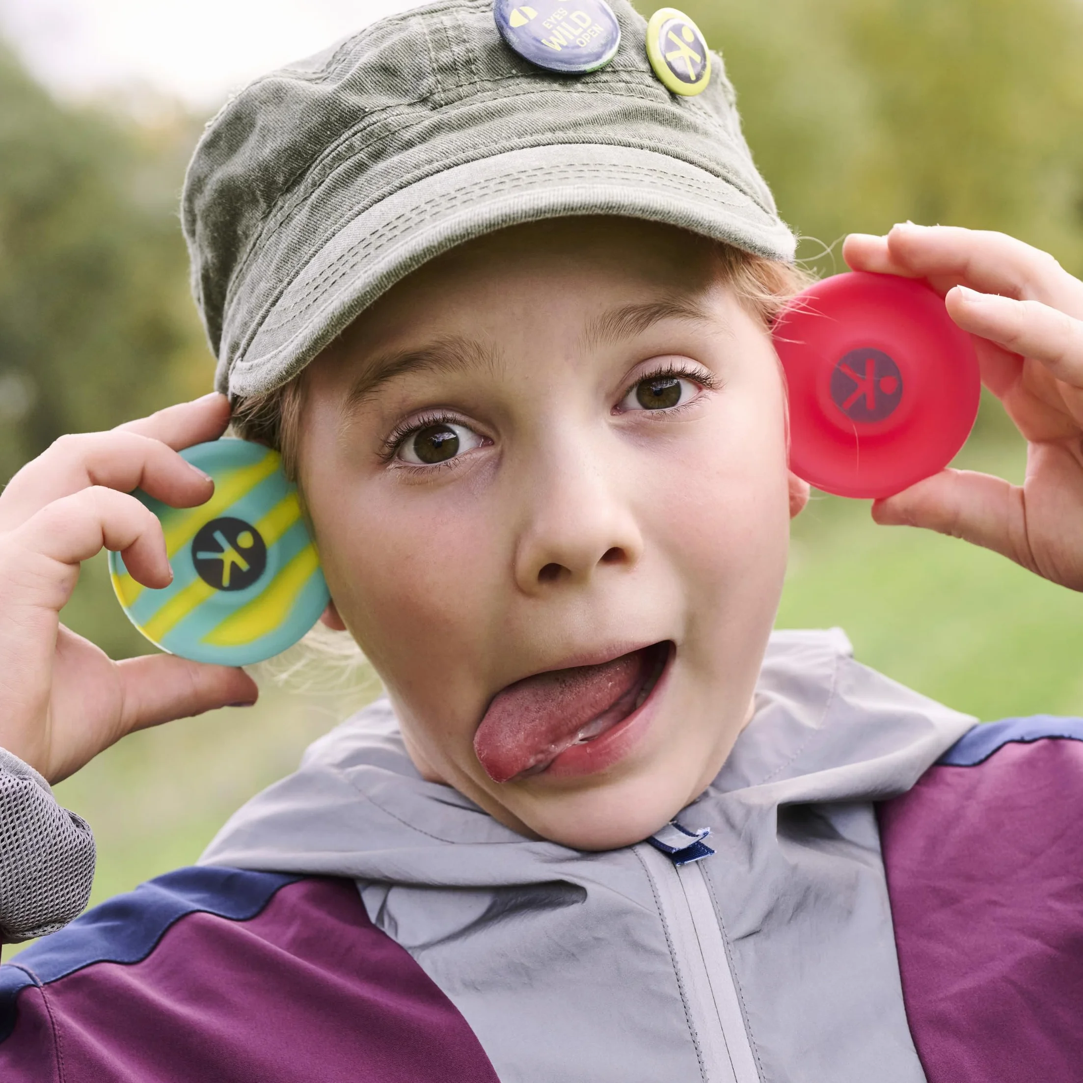 Terra Kids Set de 2 Frisbees de Poche – Mini disques en Silicone – Rose/Jaune – Dès 4 Ans