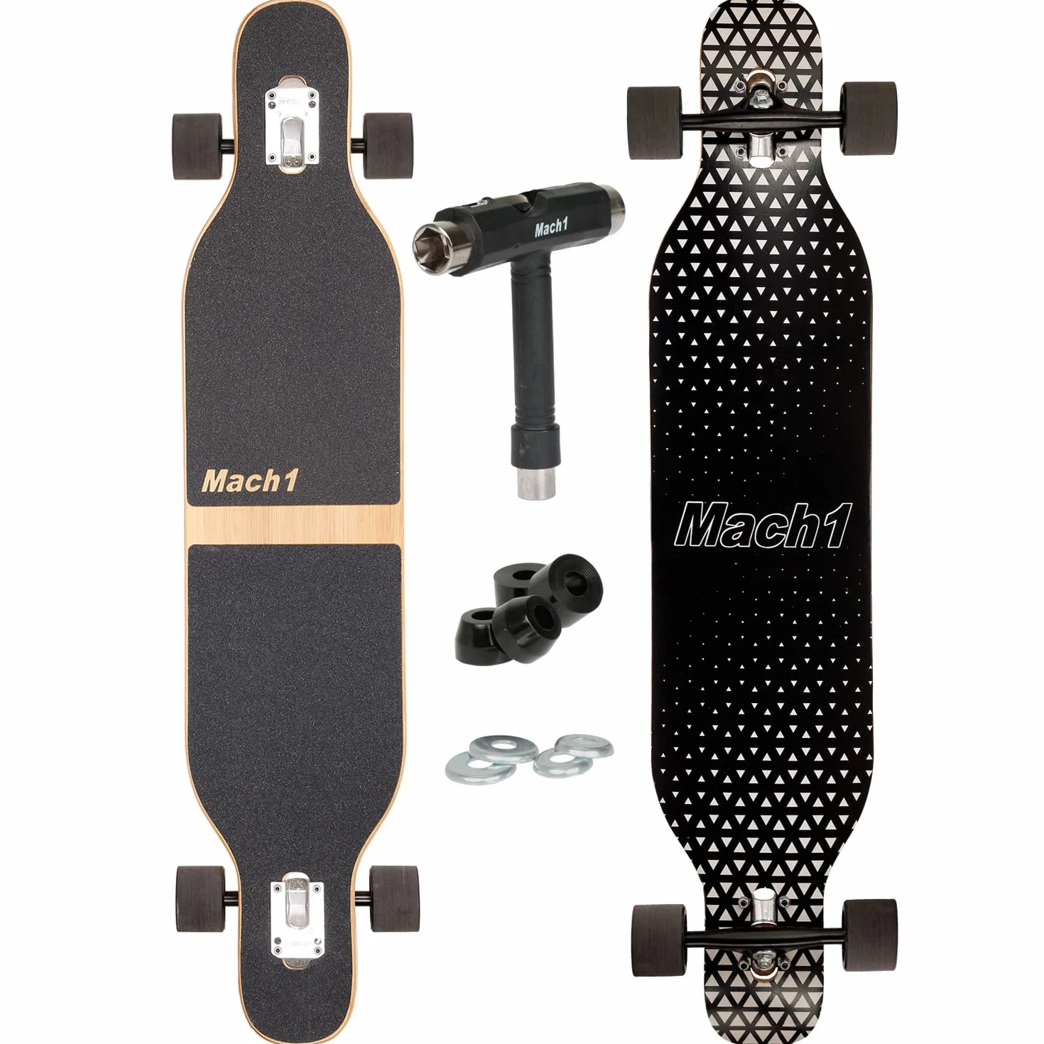 FunTomia Longboard Camber Drop Through Cruiser Freeride Flex1 roulement à billes Mach1 céramique outil en T