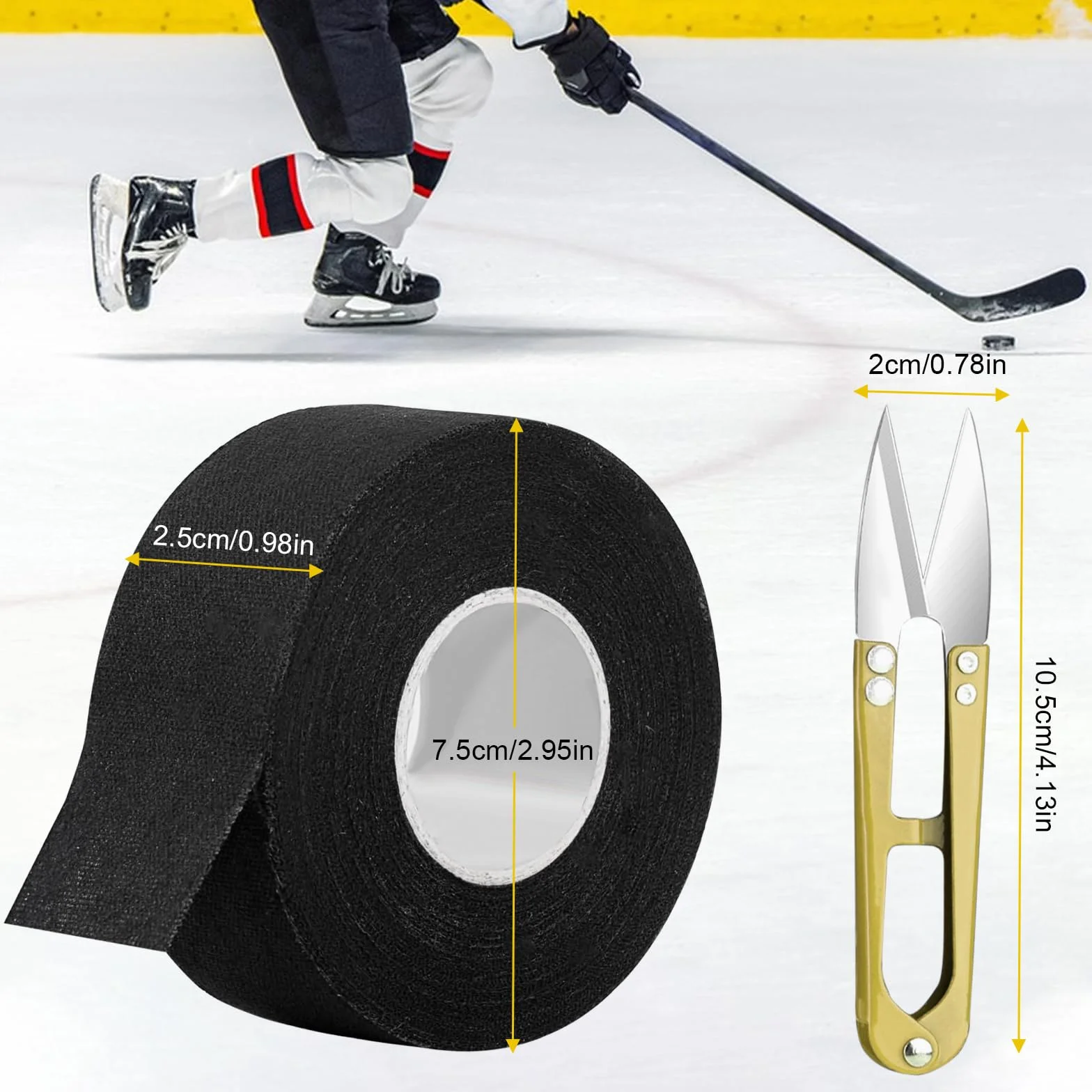 Bande Antidérapante pour Hockey 25 mm × 10 m 2 Rouleaux