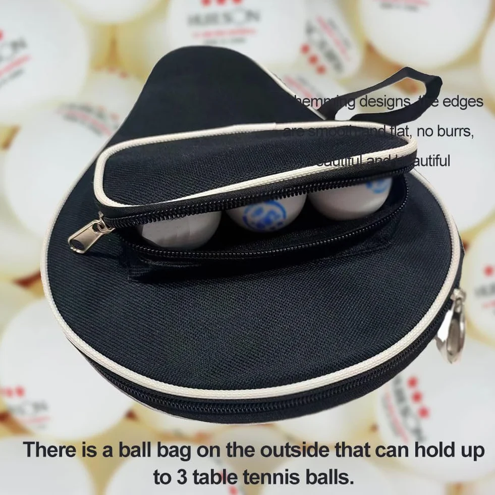 Housse pour Raquette de Tennis de Table, Sac pour 2 Raquettes avec Compartiment pour 3 Balles