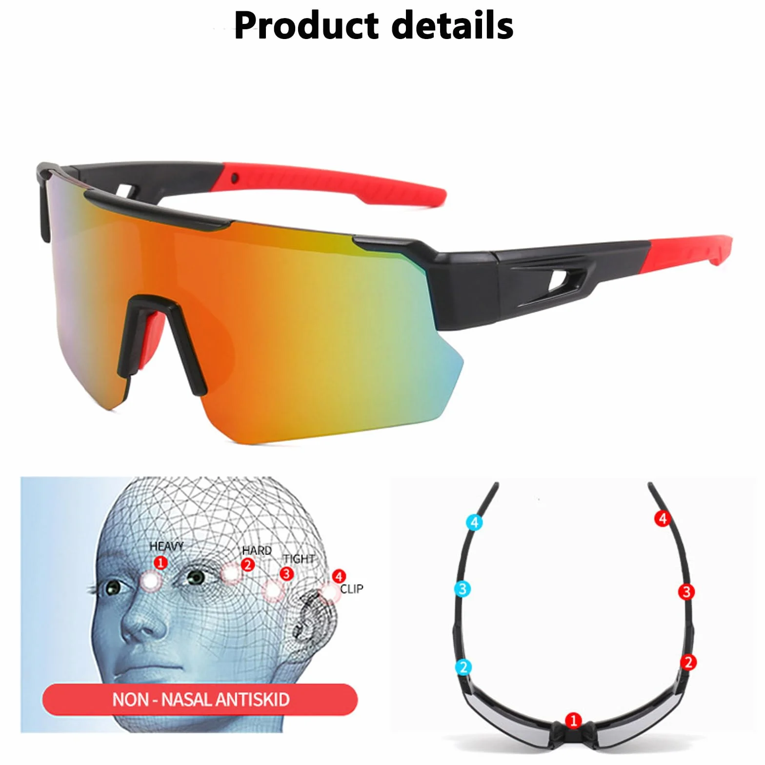 Lunette de Soleil Sport Polarisée UV400 pour Cyclisme Course Pêche Conduite