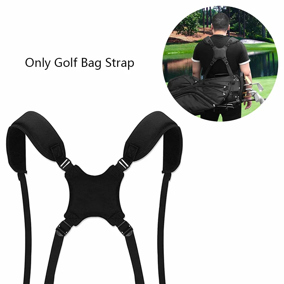 QOTSTEOS Bandoulière rembourrée réglable pour sac de golf, sac à dos, accessoires de sac de golf (noir)