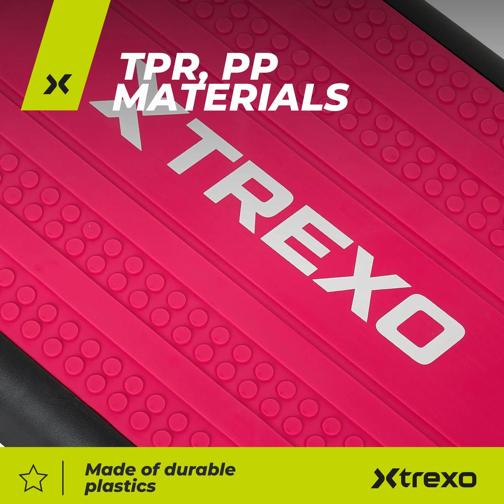 TREXO Marche d'aérobic 107x42 cm Hauteur ajustable 10-15-20 cm Polypropylène TPR 250 kg