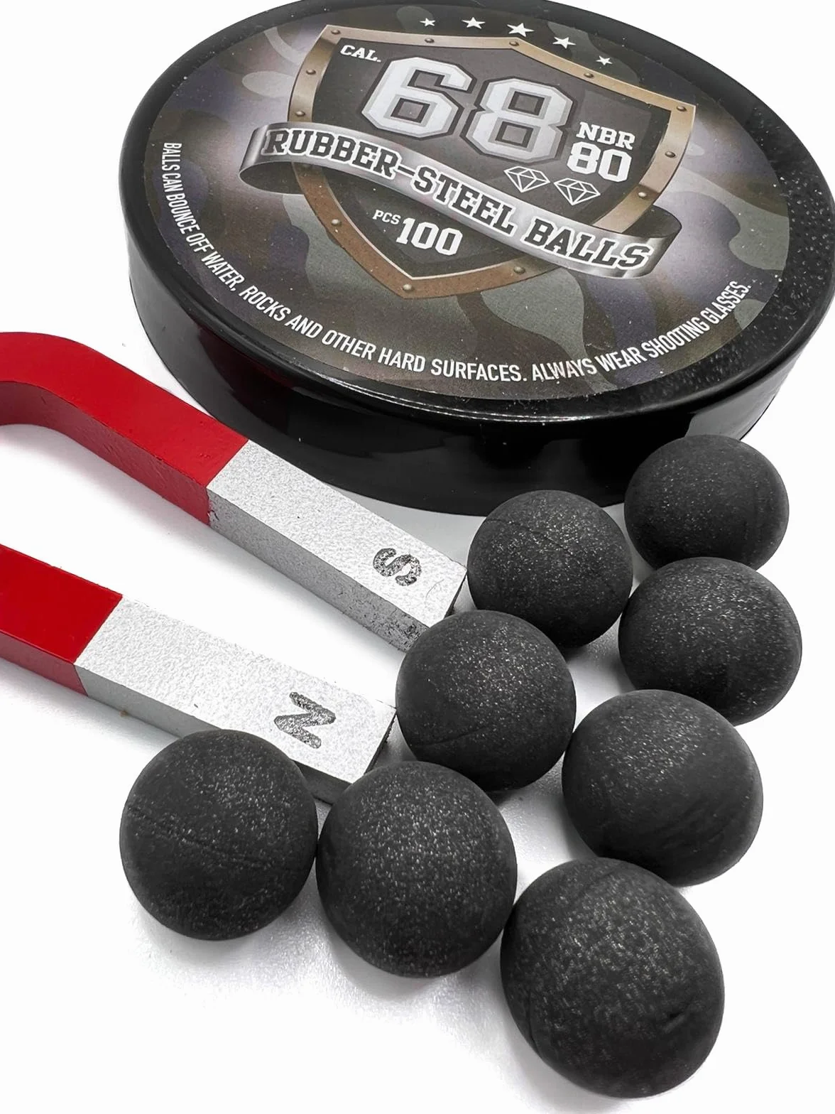 .68 Cal Rubber Steel Balls for Self Defense Pistols