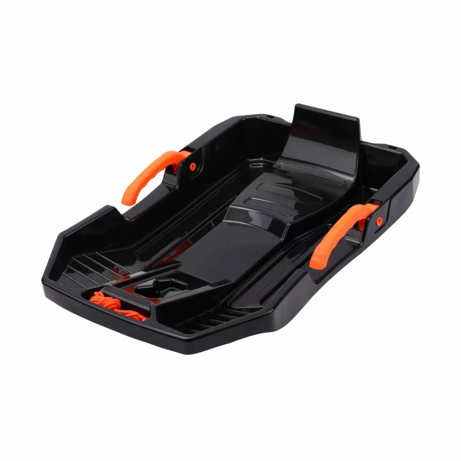 Luge pour Enfants Luge de Descente Neige Traîneau Portatif Poignée de Frein Légère et Solide Modèle avec Corde de Traction Adaptée Aux Sorties Hiverna