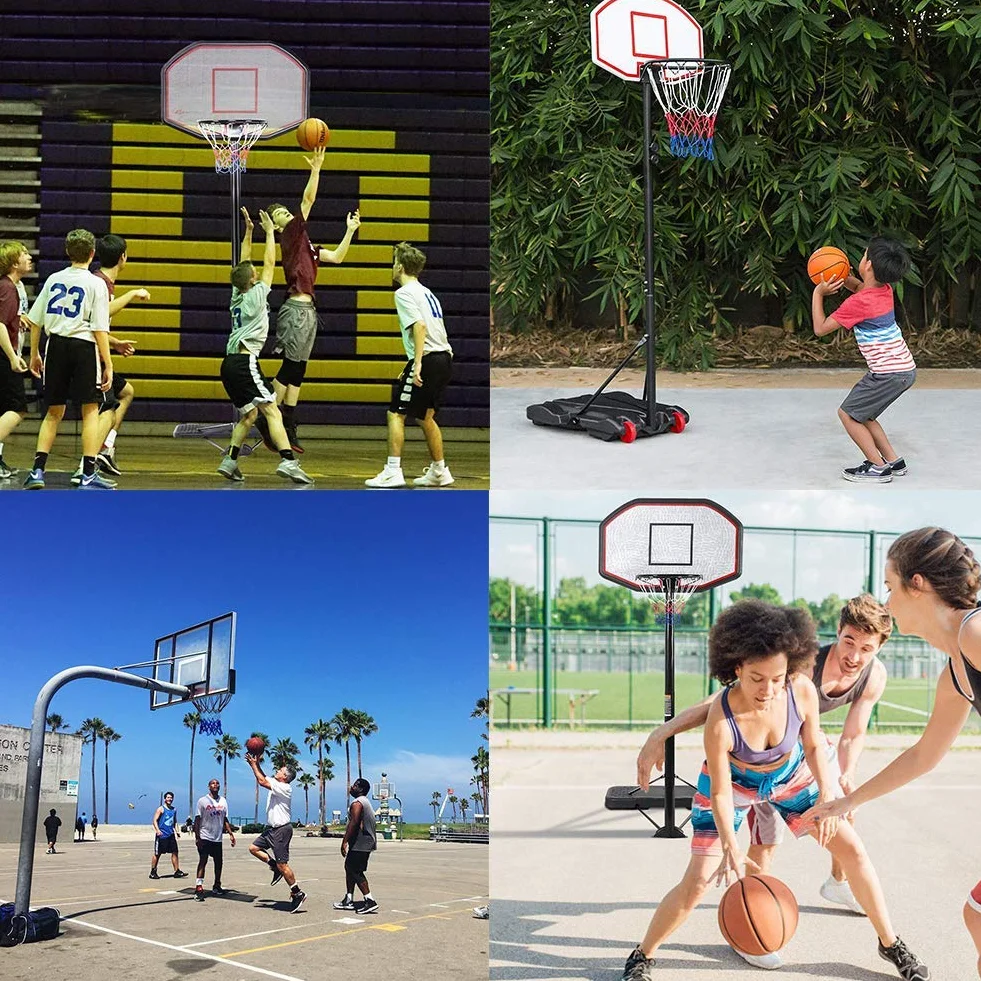 Filet de Basketball Multicolore 2 Pièces 12 Boucles pour Panier Intérieur Extérieur