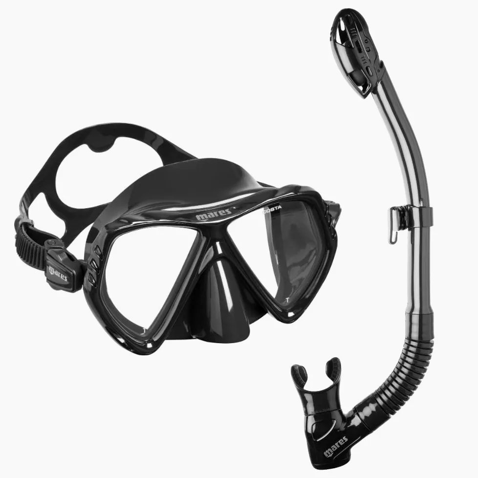 Mares Combo La Costa - Kit Masque Tuba Adulte, Verre Trempé, Tuba avec Valve de Purge, Dry Top ou Semi Dry