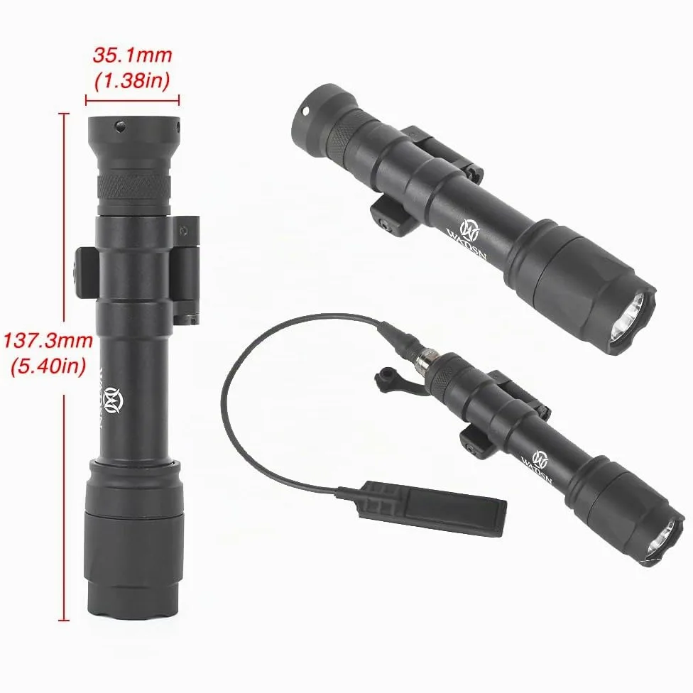 M640A Lampe de poche tactique Torche,800 lumens avec interrupteur de coussin de pression, torche de à montage rotatif pour M lok Keymod et système de rail Picatinny de 20 mm