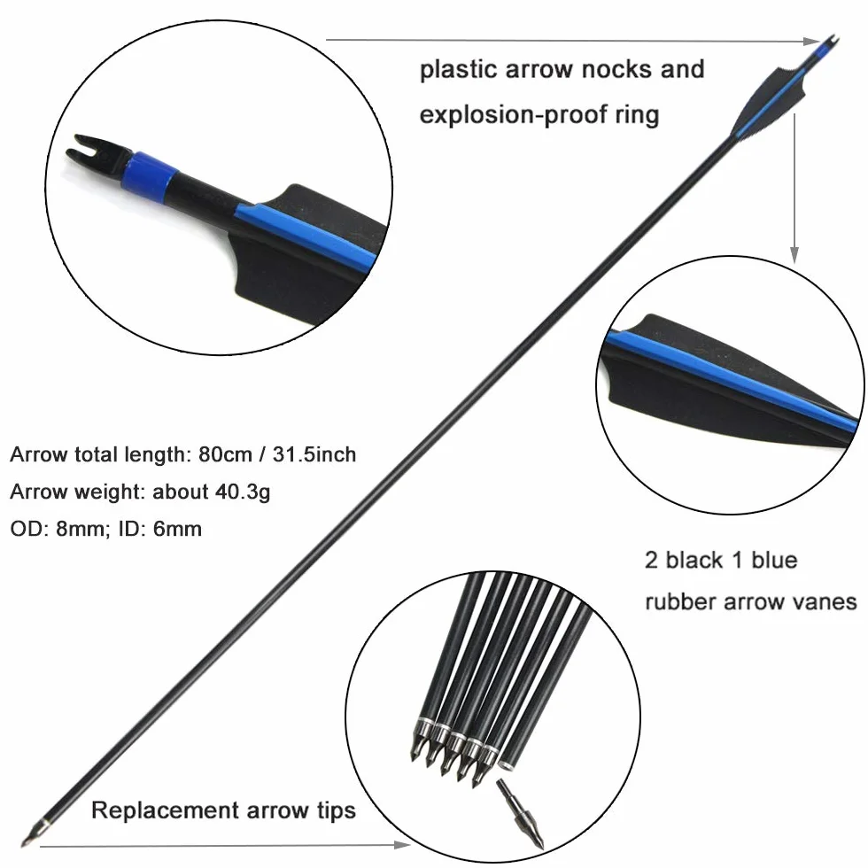 Arc Classique 30lbs 35lbs 40lbs Takedown pour Tir à l'arc Chasse avec flèches Fibre de Verre