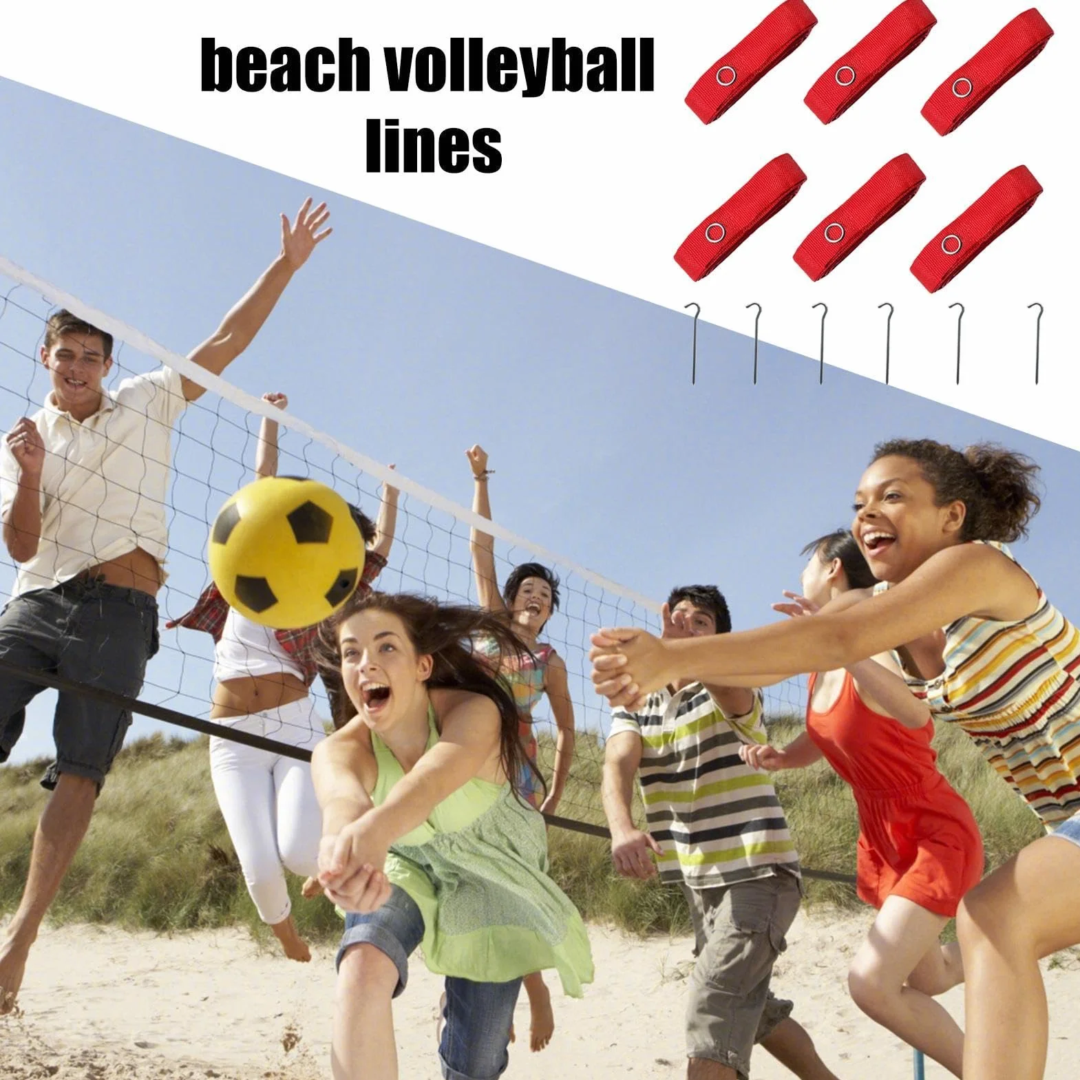 Cordons de délimitation de terrain de volley-ball, 25 x 20 x 2,5 cm