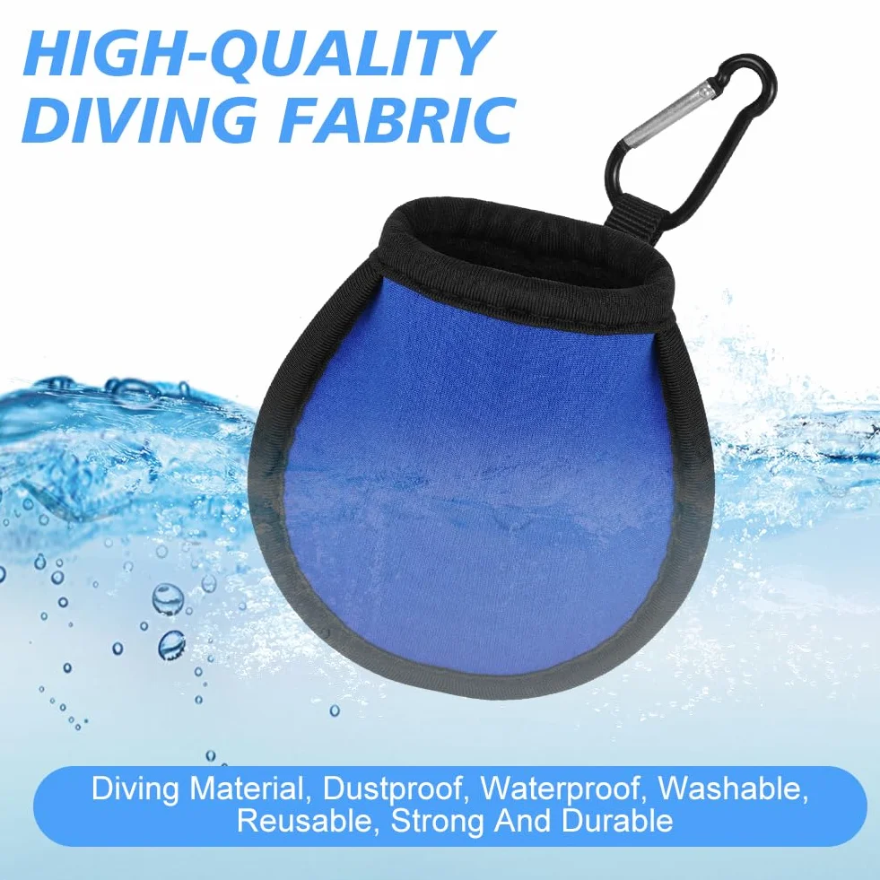 Pochettes de Nettoyage de Balles de Golf, Imperméable à l'eau Sac de Golf avec Double Couche, Mini Sac de Nettoyage Portables pour Balles de Golf avec Mousqueton, Accessoires de Golf