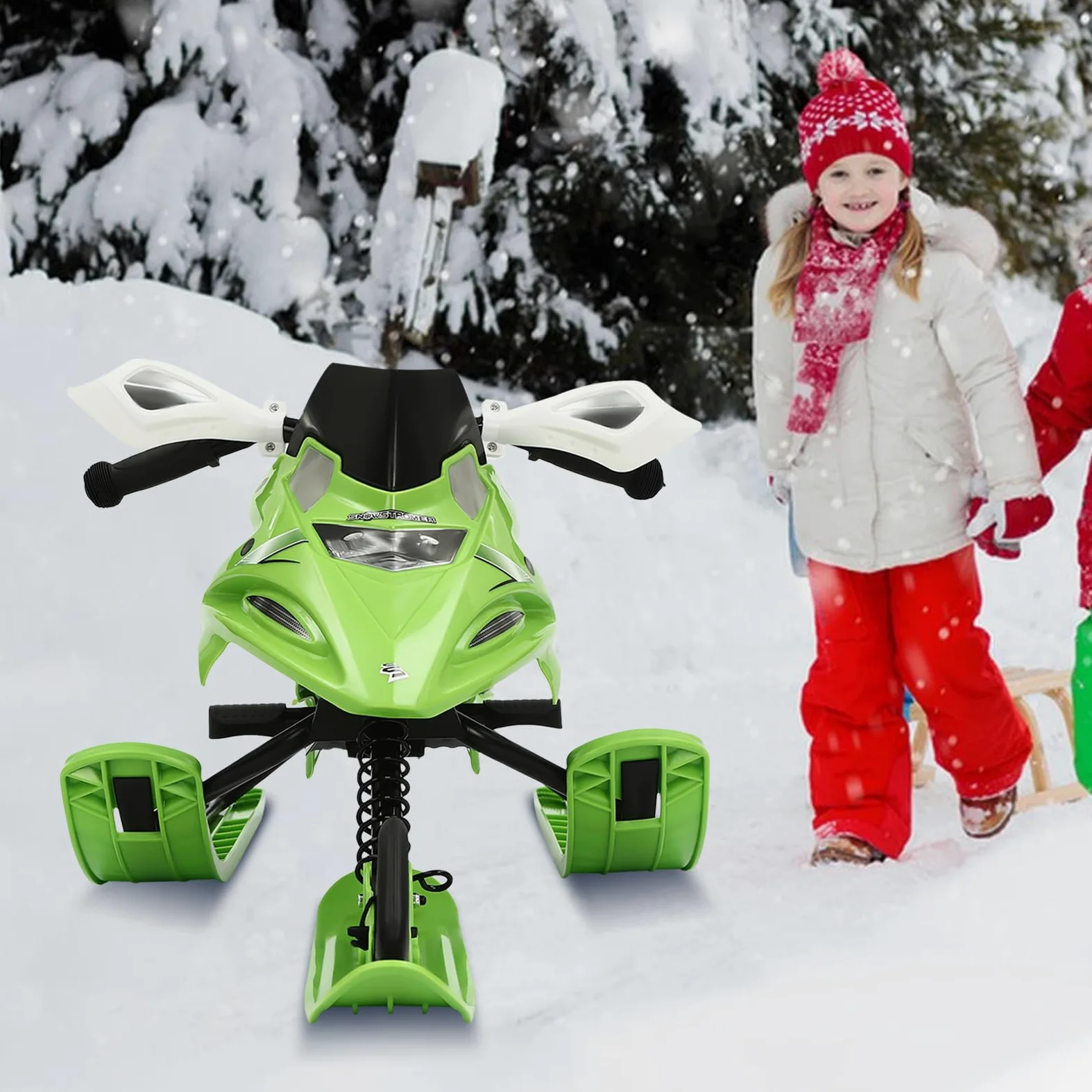 Luge de direction, bob, luge de ski pour adulte avec freins à pied, luge directionnelle, luge de ski pour adolescents, luge à neige, luge de course Snowracer, pour le ski