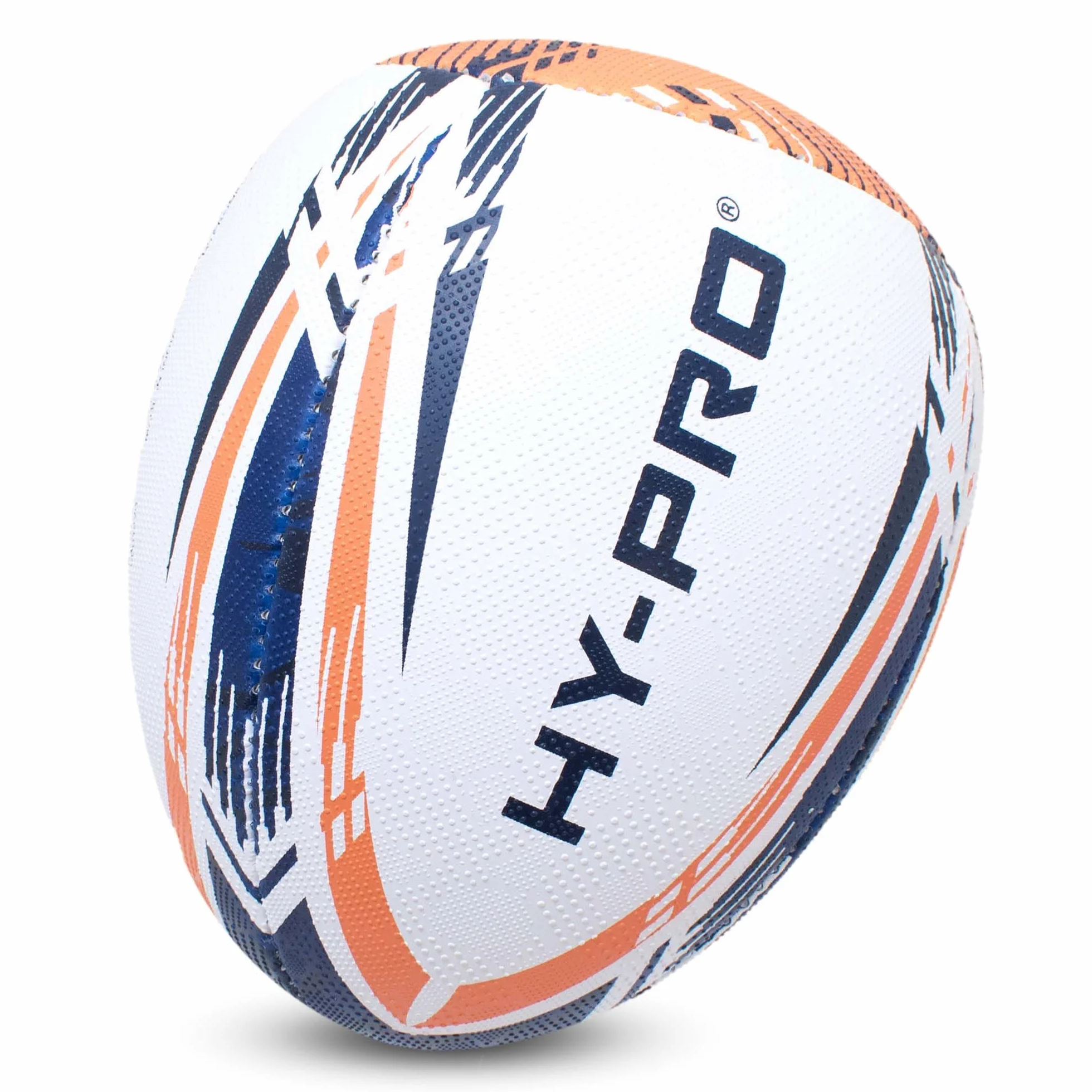 Hy-Pro Rebound Rugby Ball Size 4&5 Synthetic Rubber Dual Grain Grip Hand Stitched Durable Latex Bladder