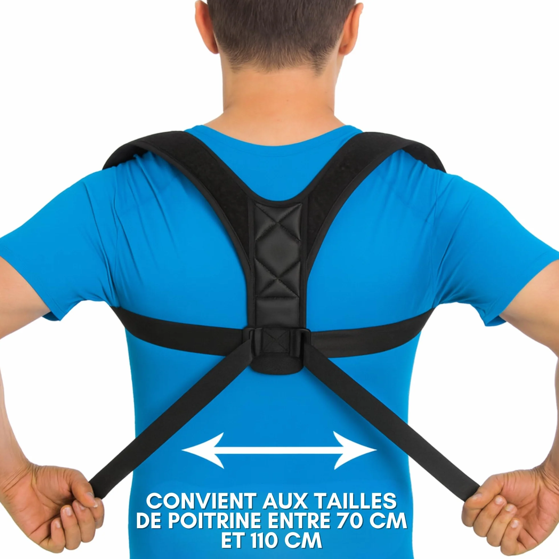 ALIGNO Correcteur de Posture Universel Homme Femme | Redresseur de Dos Réglable | Ceinture Lombaire Soutien Dorsal | Gilet de Dos avec Bretelles pour Alignement et Confort pour Améliorer la Posture