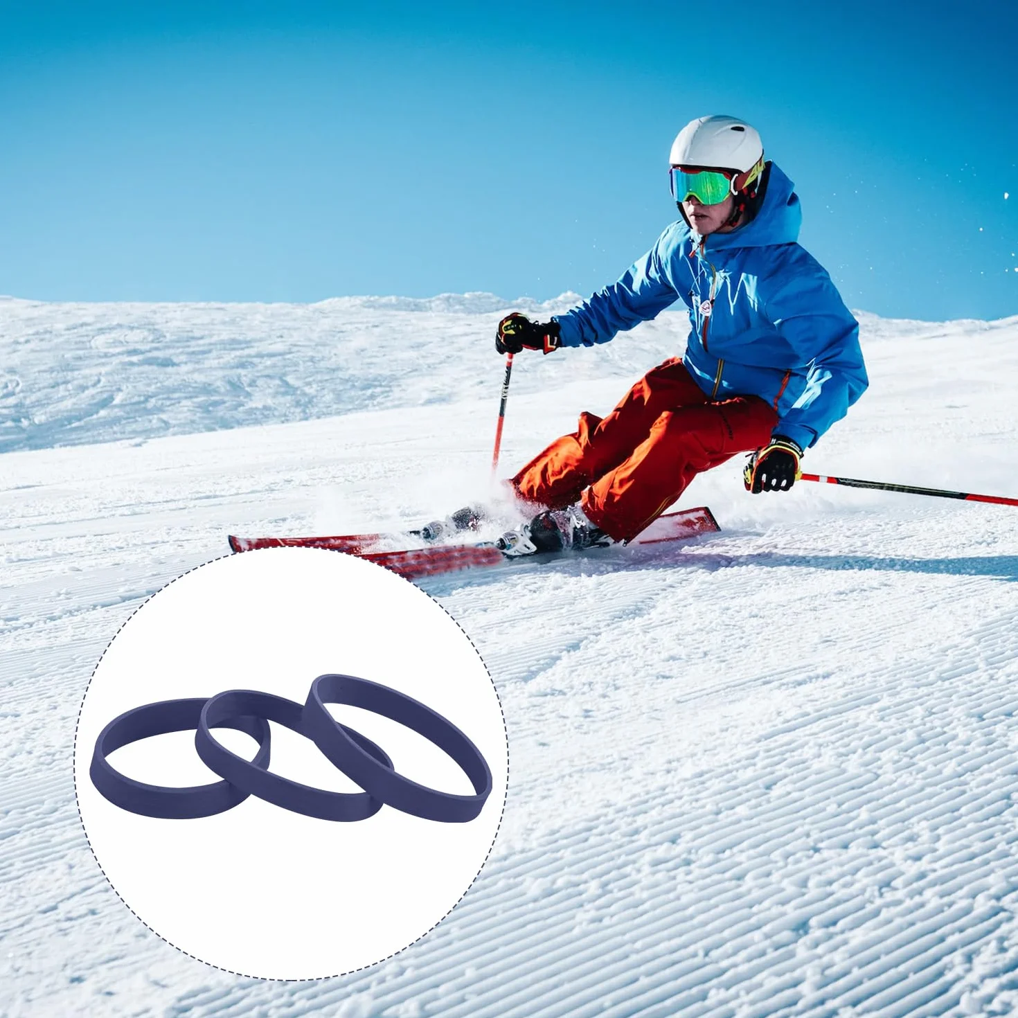 Band de Frein de Ski, 32pcs Retenues de Freins de Snowboard Bande de Caoutchouc