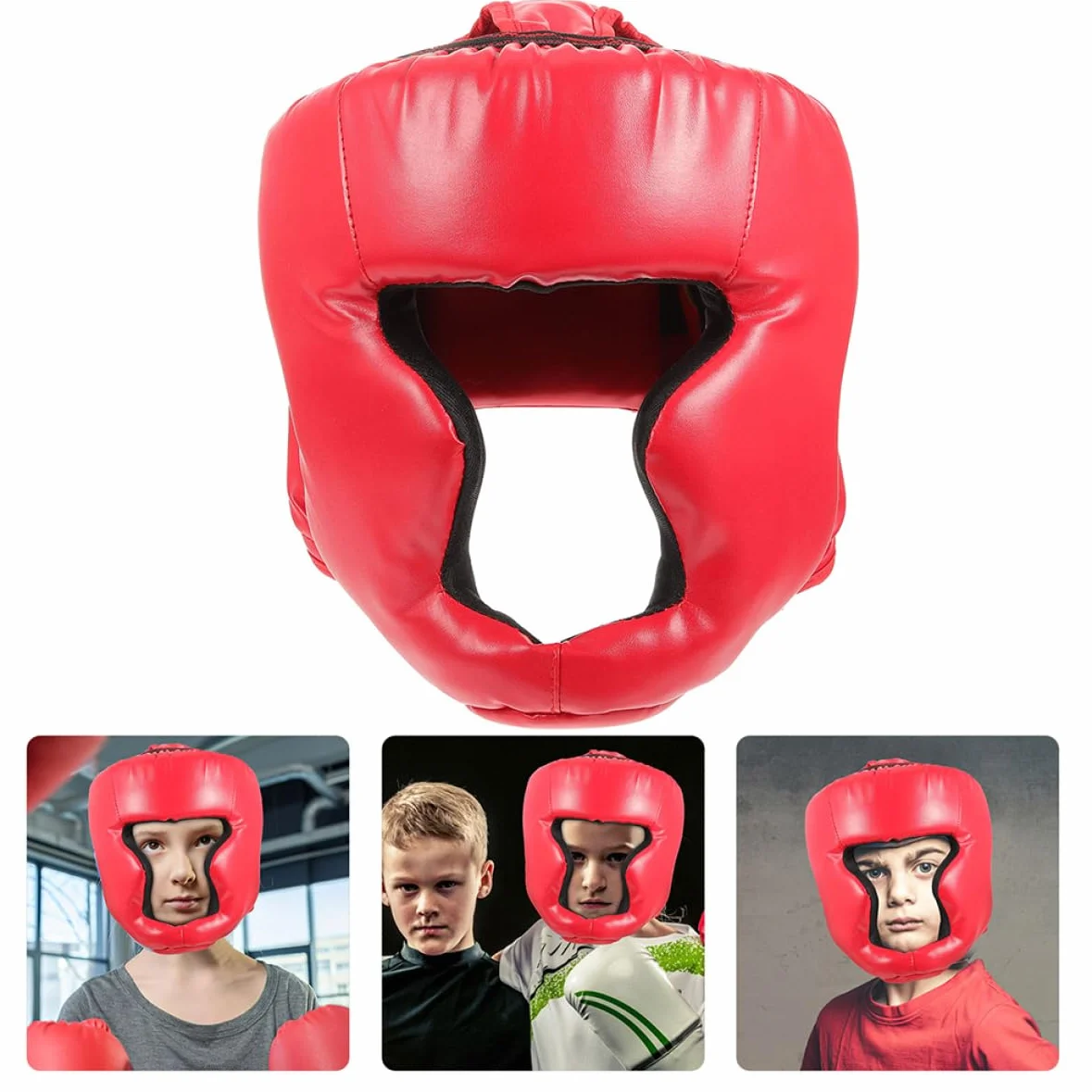 CLISPEED Casque de Protection Boxe Arts Martiaux Ajustable Mousse Entraînement Combat Résistance Aux Chocs