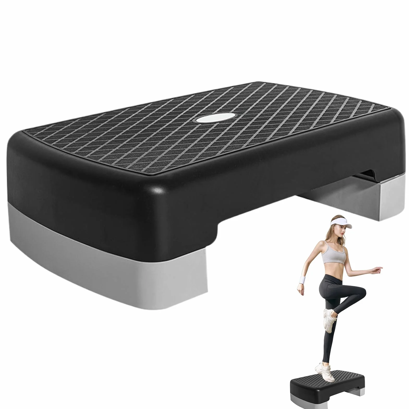 Stepper Aérobic Hauteur Réglable Antidérapant 45 cm Cardio Gym Domicile
