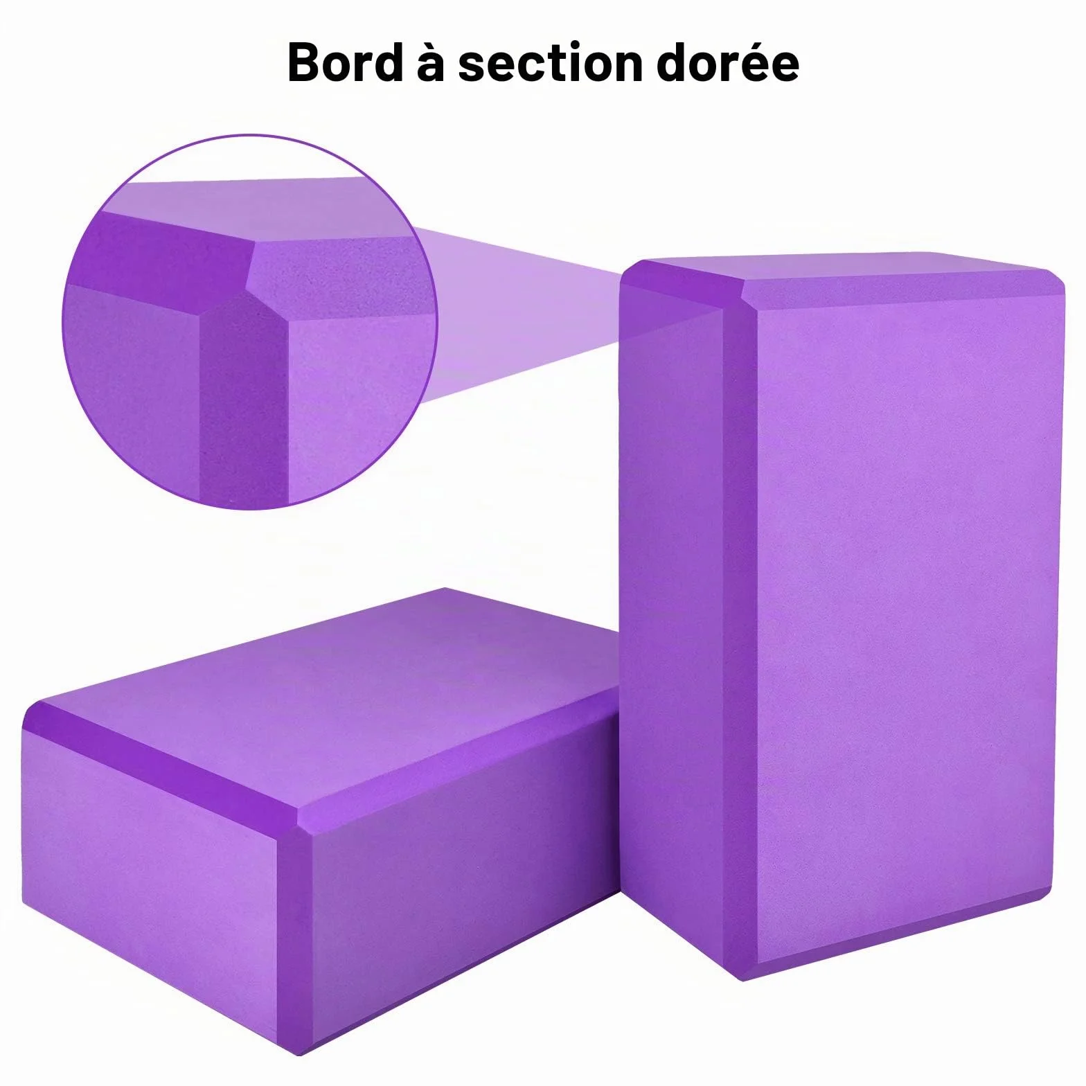 Lot 2 Blocs Yoga Brique Kit Accessoires Yoga avec Sangle et Sac de Yoga 4 Pièces