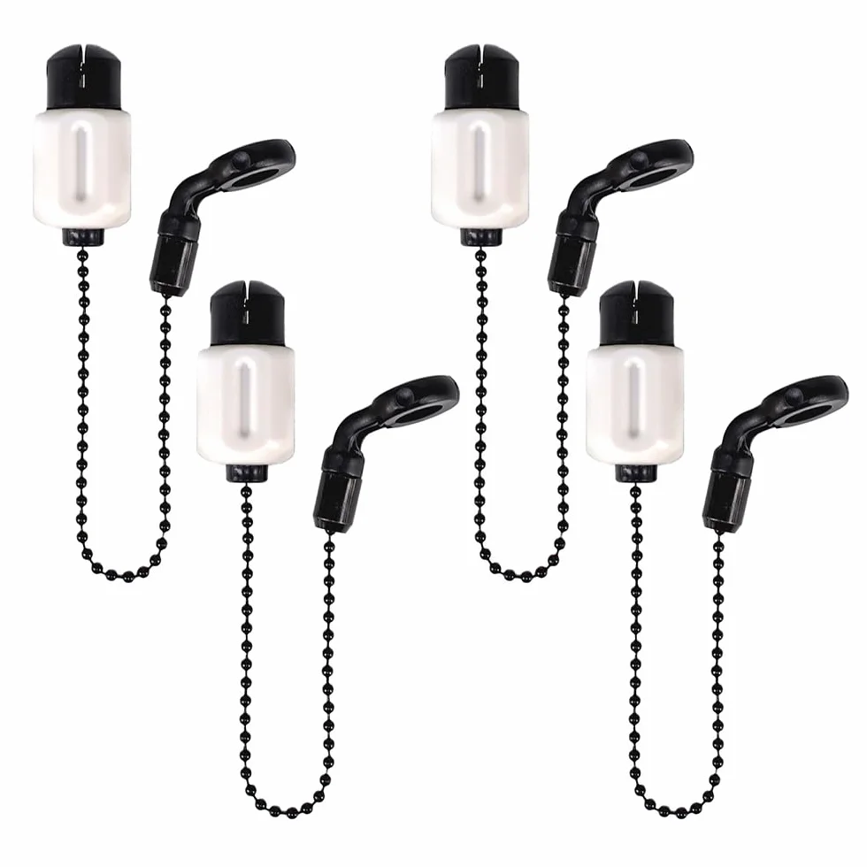 Hirisi Tackle Bobbins Swinger Drop Off - Chaîne en laiton pour alarme de pêche à la carpe - Chaîne noire - Clip de cordon réglable