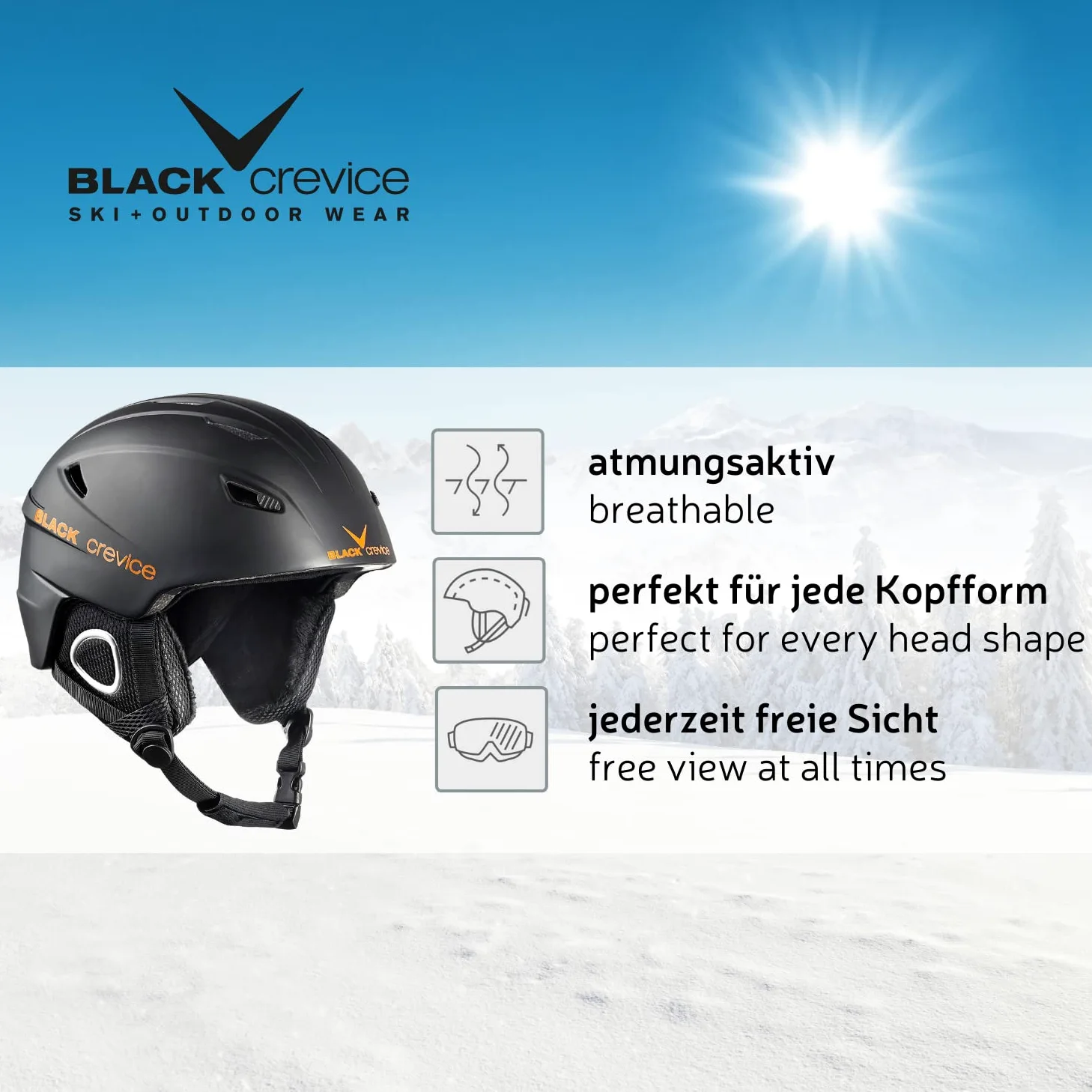 BLACK CREVICE Casque de Ski Kitzbühel I Casque de Ski au Design Sportif en différentes Couleurs I Casque de Ski Hommes & Femmes I Casque en Polycarbonate I Casque de (XS, Blanc/Bleu)