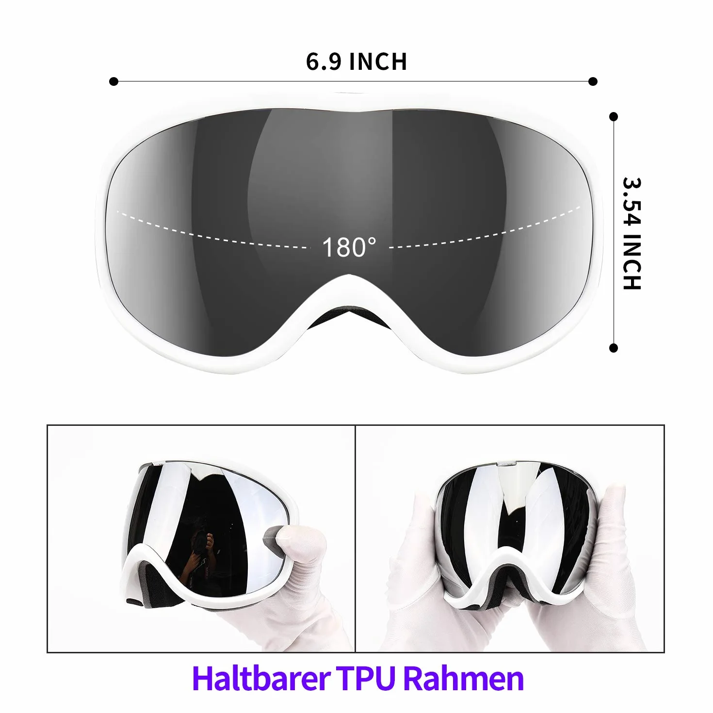 Masques de Ski Supertrip Anti-buée UV400 Compatible Casque Ski Homme Femme