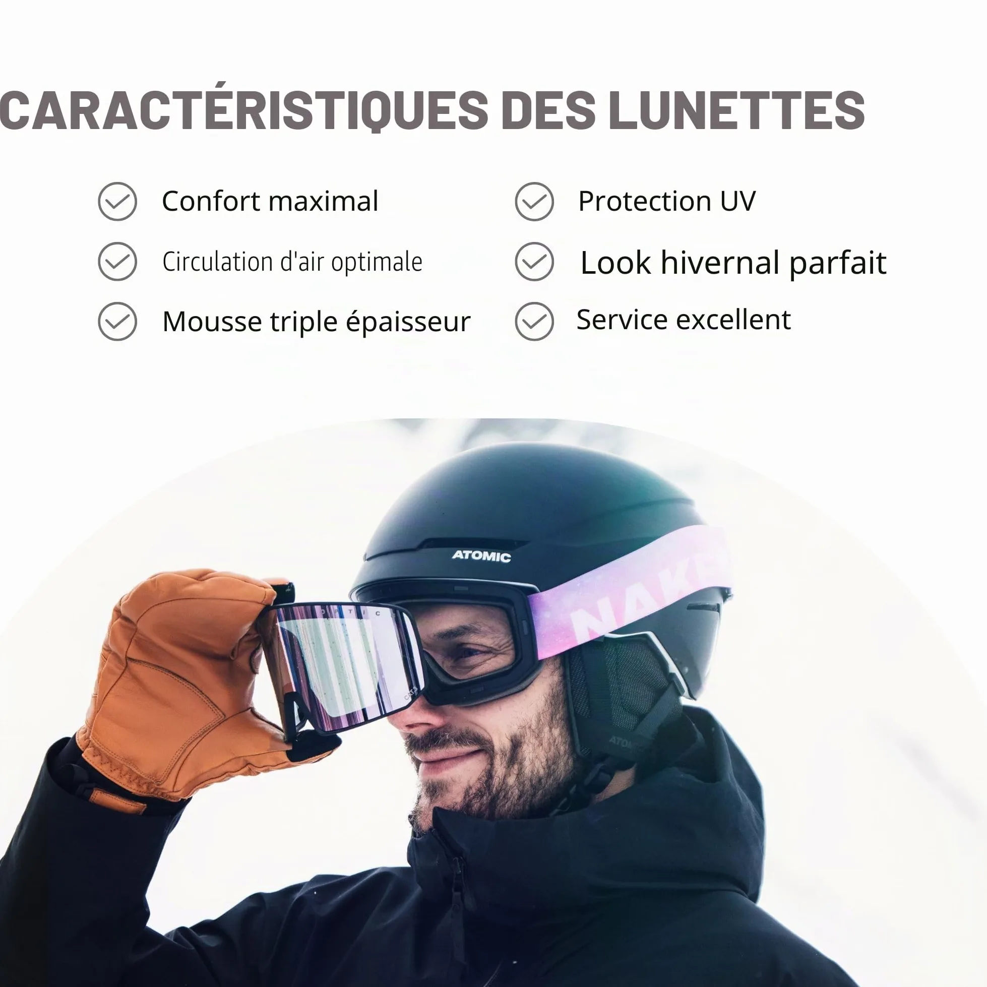NAKED Optics LUNETTES DE SKI SOLAIRES pour homme & femme