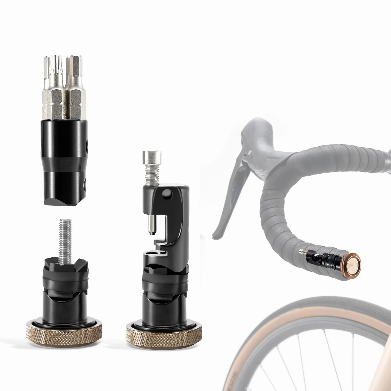 ROCKBROS Road to Sky Coupe-Cha?ne de Vélo Clés Ensemble Embout Bouchon Guidon Multitool 6 en 1 Universel Pince à Maillons Outil Réparation Multifonctionnel Alliage d'Aluminium VTT BMX Vélo de Route