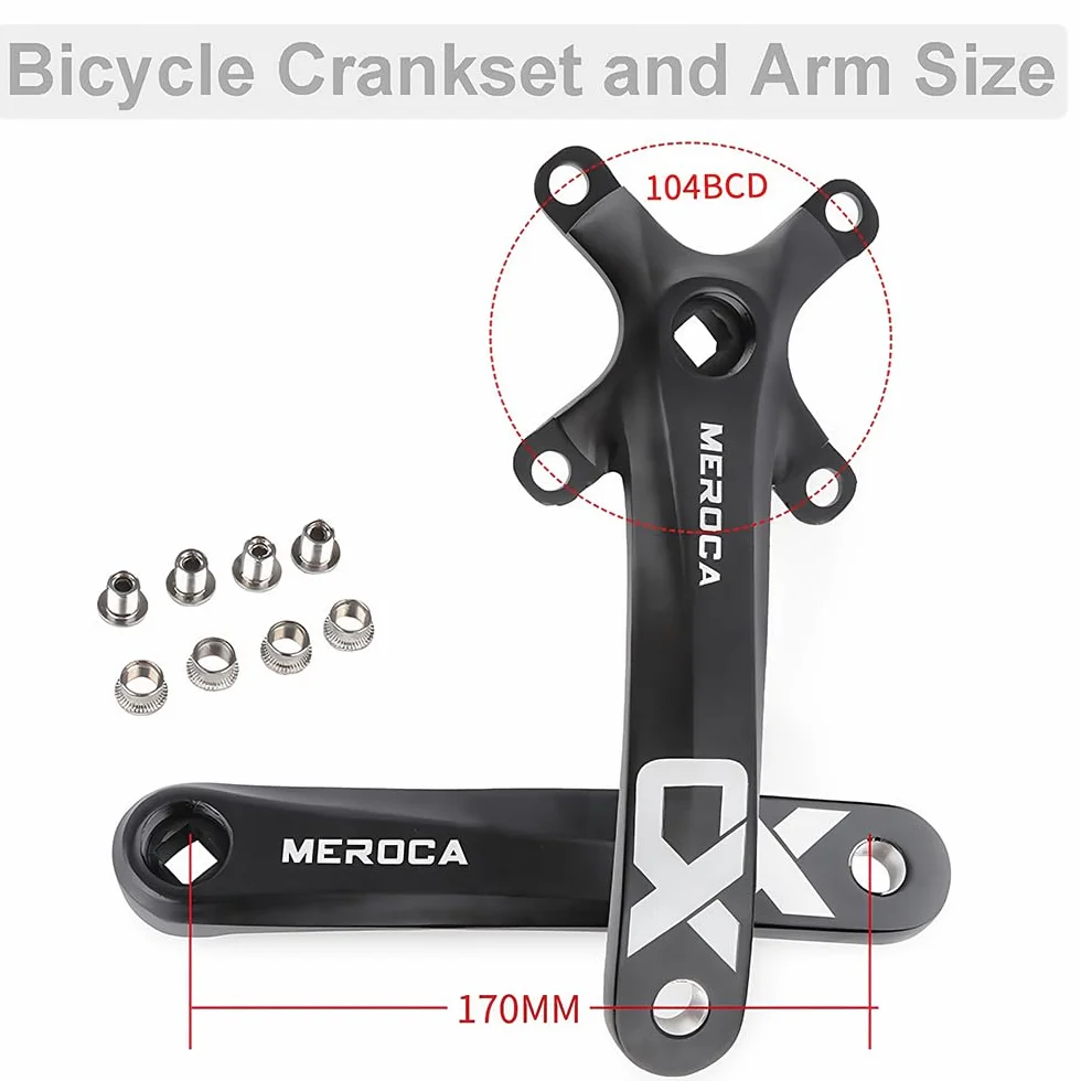 Pédalier VTT MTB à cône carré 170mm 104 BCD Compatible 8/9/10/11 Vitesses 32T 34T 36T 38T 40T 42T Chainring Crank Set