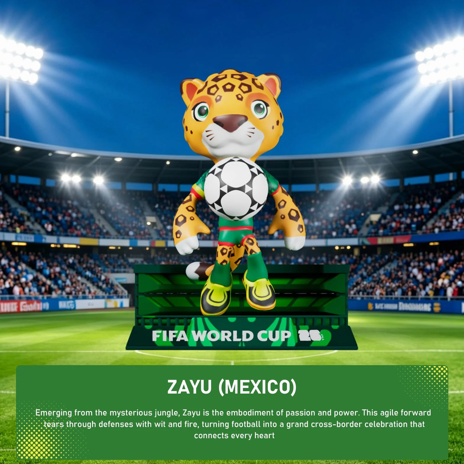 DICEKOO FIFA 2026 Coupe du Monde mascotte 7,6 cm figurine collection sous licence officielle