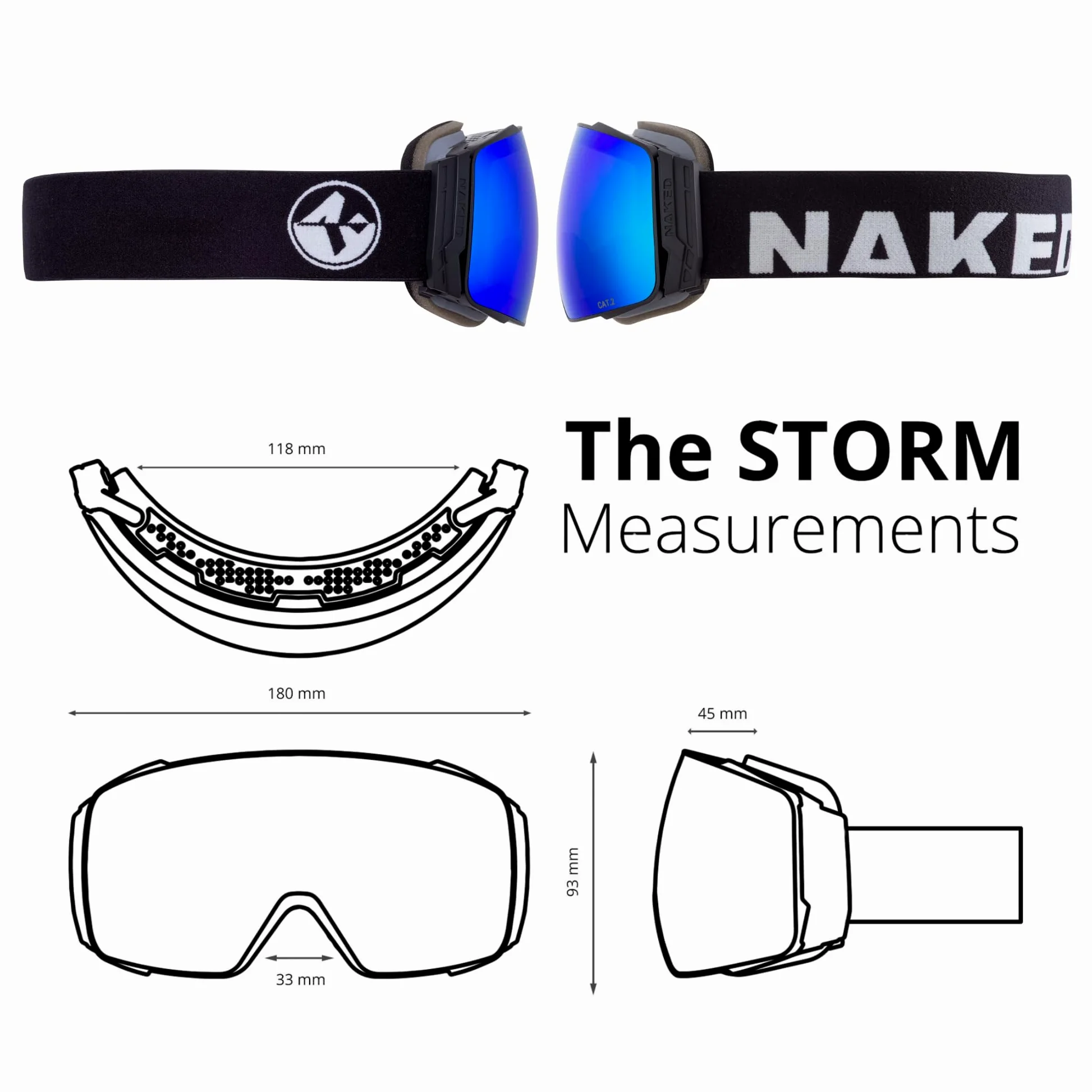 NAKED Optics Les STORM Lunettes de Ski et Snowboard pour Hommes et Femmes avec Verres Interchangeables (STORM Art)