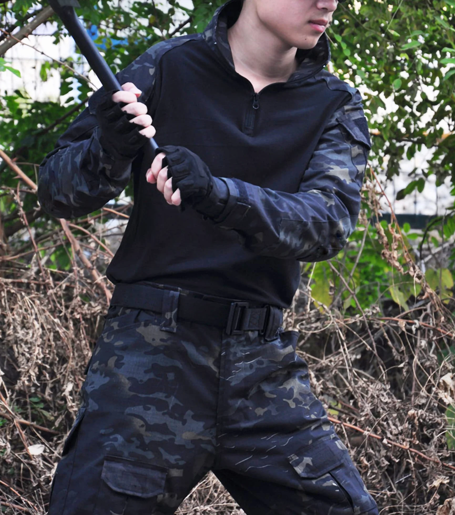 Camouflage Tactique BDU Chemise Longues Manches Combat Airsoft Paintball