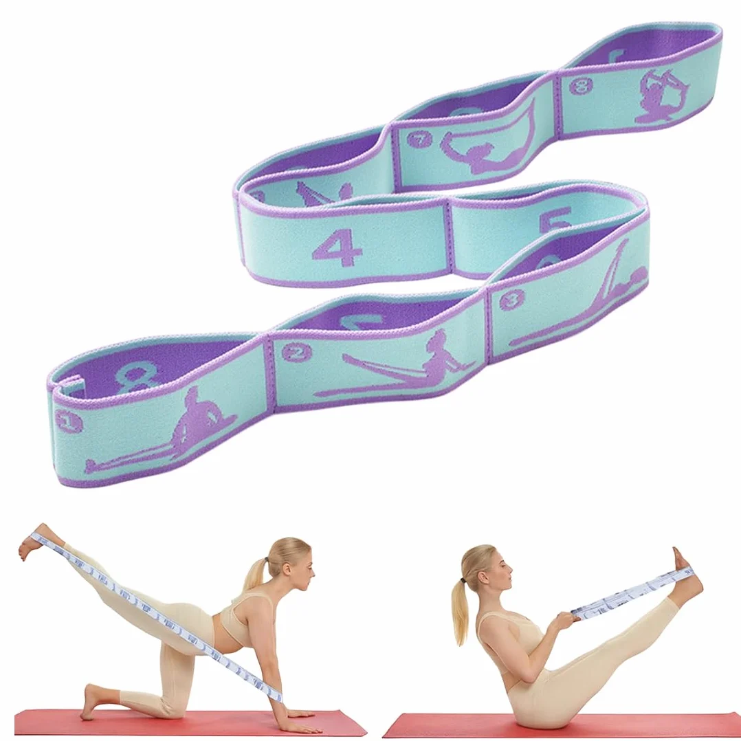 Élastique Musculation 8 Niveaux de Forces Bande Sport Fitness Yoga Pilates