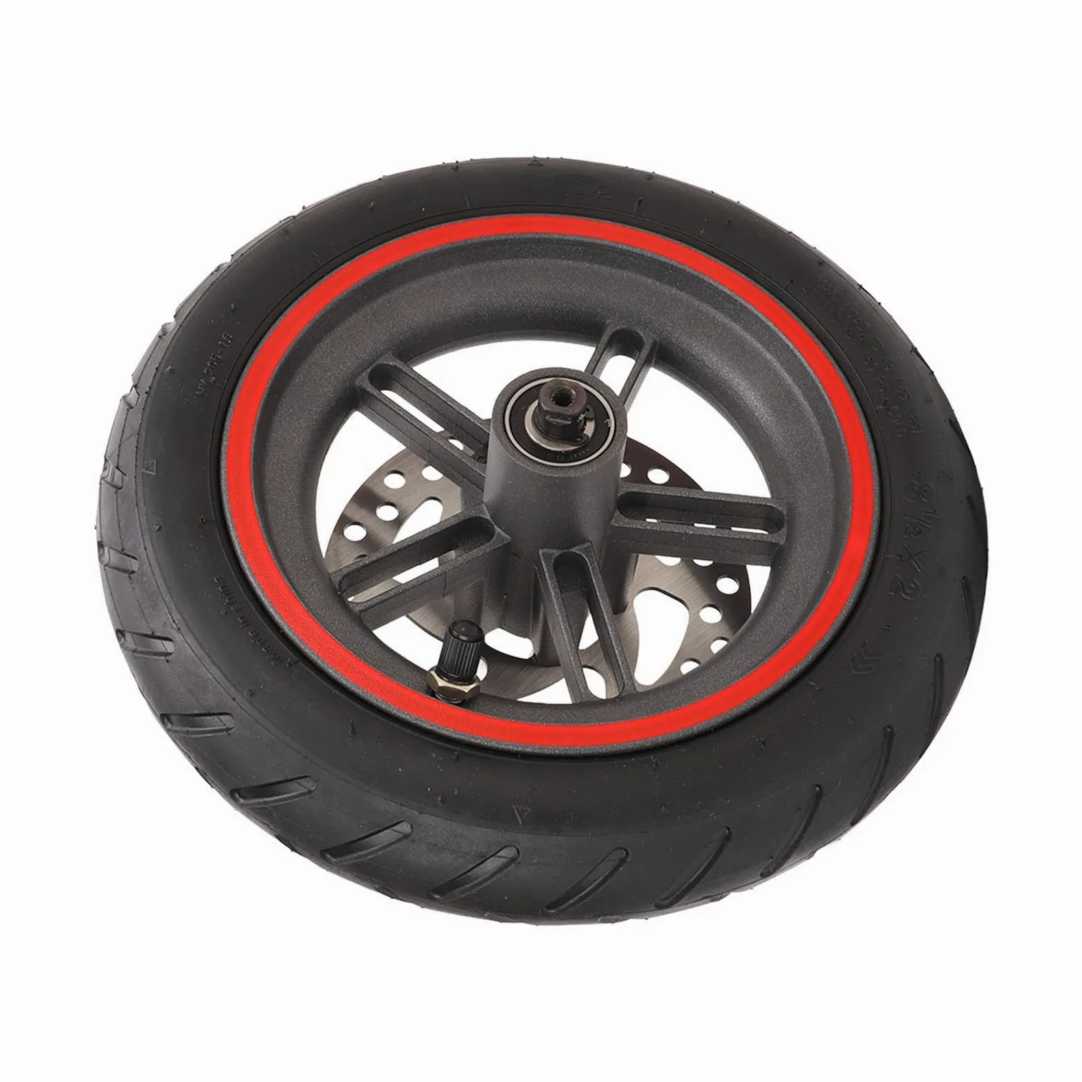 RiToEasysports Roue Arrière de Scooter électrique, Roue Arrière de Scooter électrique avec Pneu Pneumatique Rouge de Disque de Frein de 120 Mm pour Pro PRO2 M3