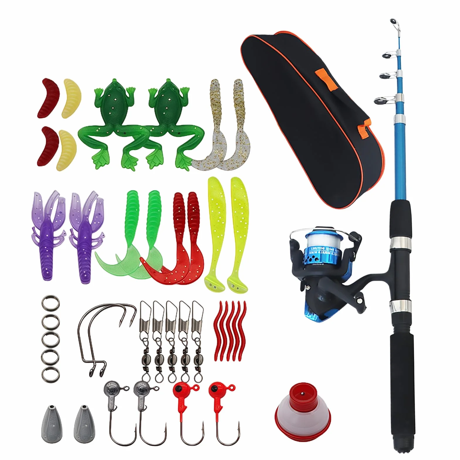 Kit De Pêche pour Enfants 1.5 M Canne À Pêche Télescopique Ensemble avec Moulinet