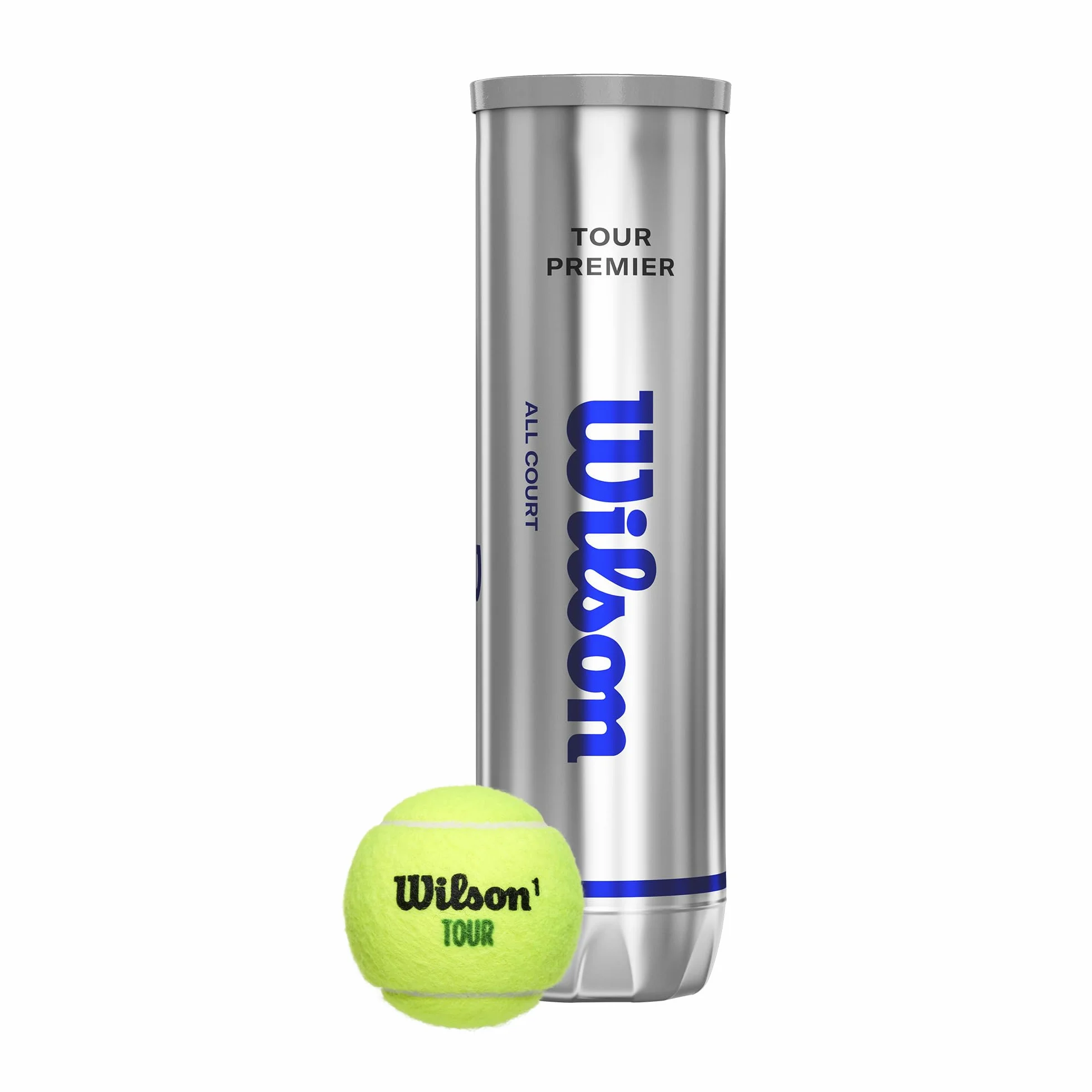Wilson Tour Premier Balles de Tennis, Boîte de 4, Jaune, WRT119400