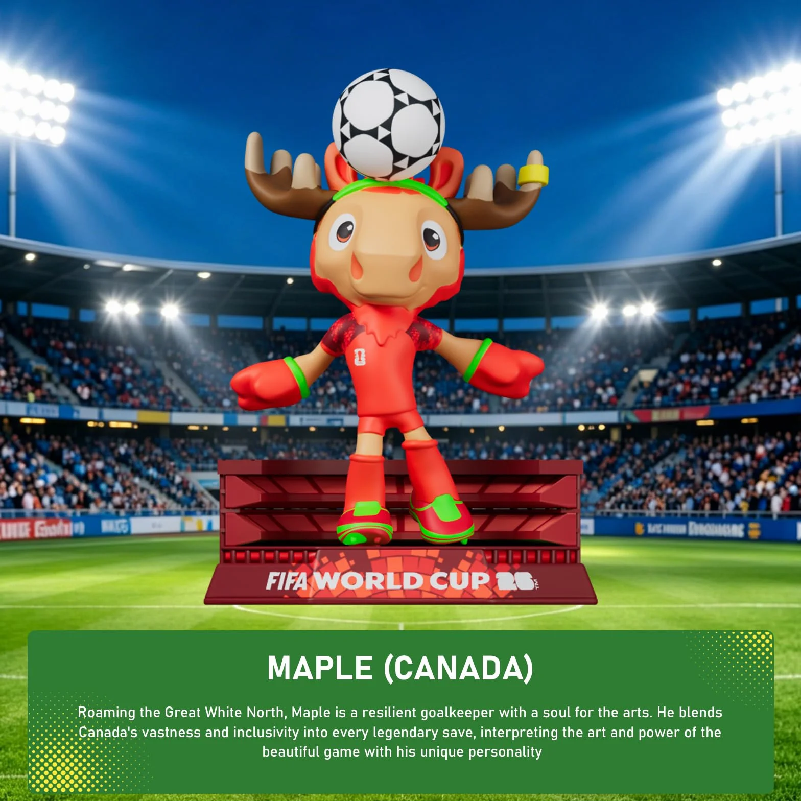DICEKOO FIFA 2026 Coupe du Monde mascotte 7,6 cm figurine collection sous licence officielle