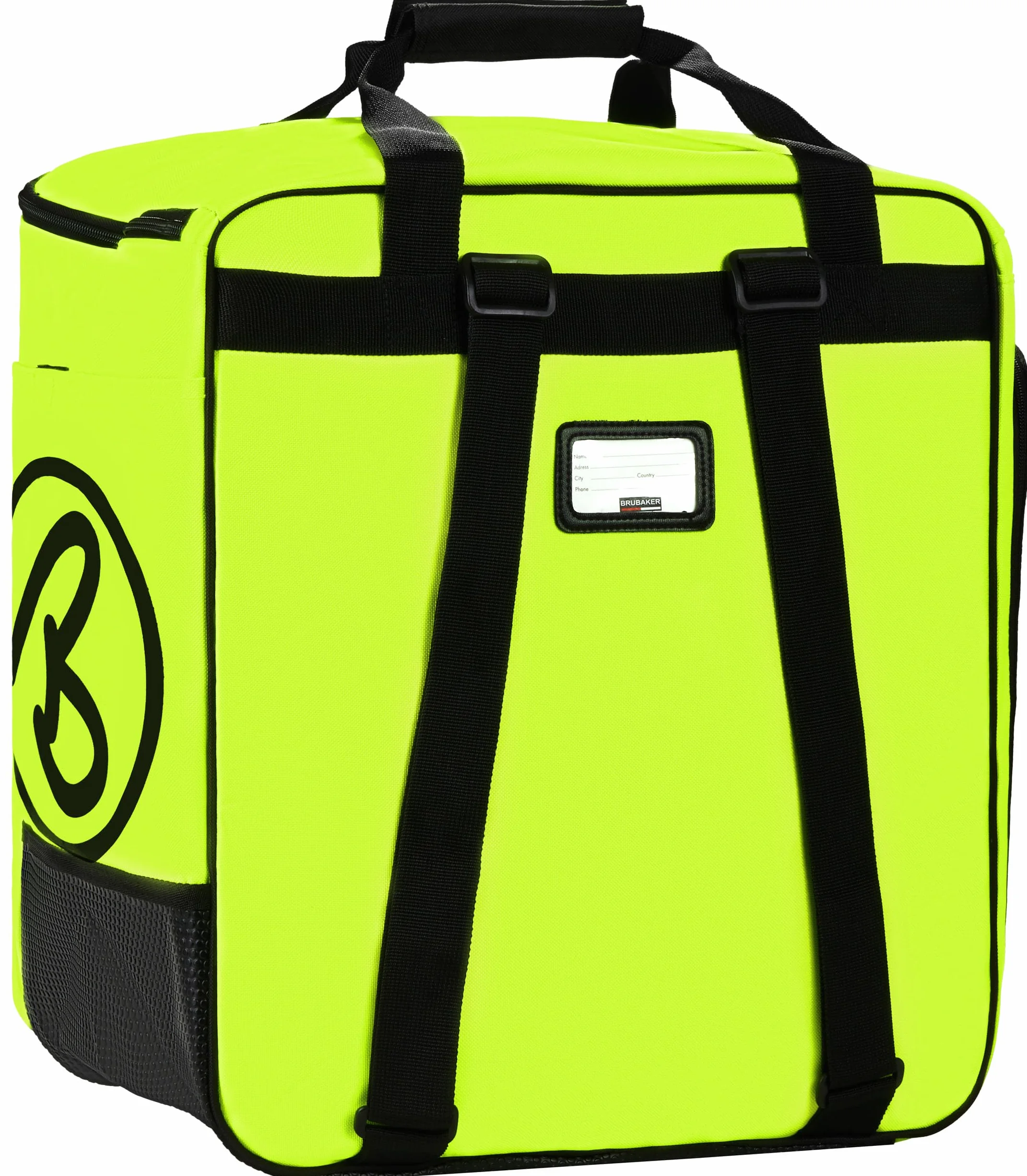 BRUBAKER Set de Ski Carver Champion Housse à Skis Sac à Chaussures de Ski Jaune Fluo Noir