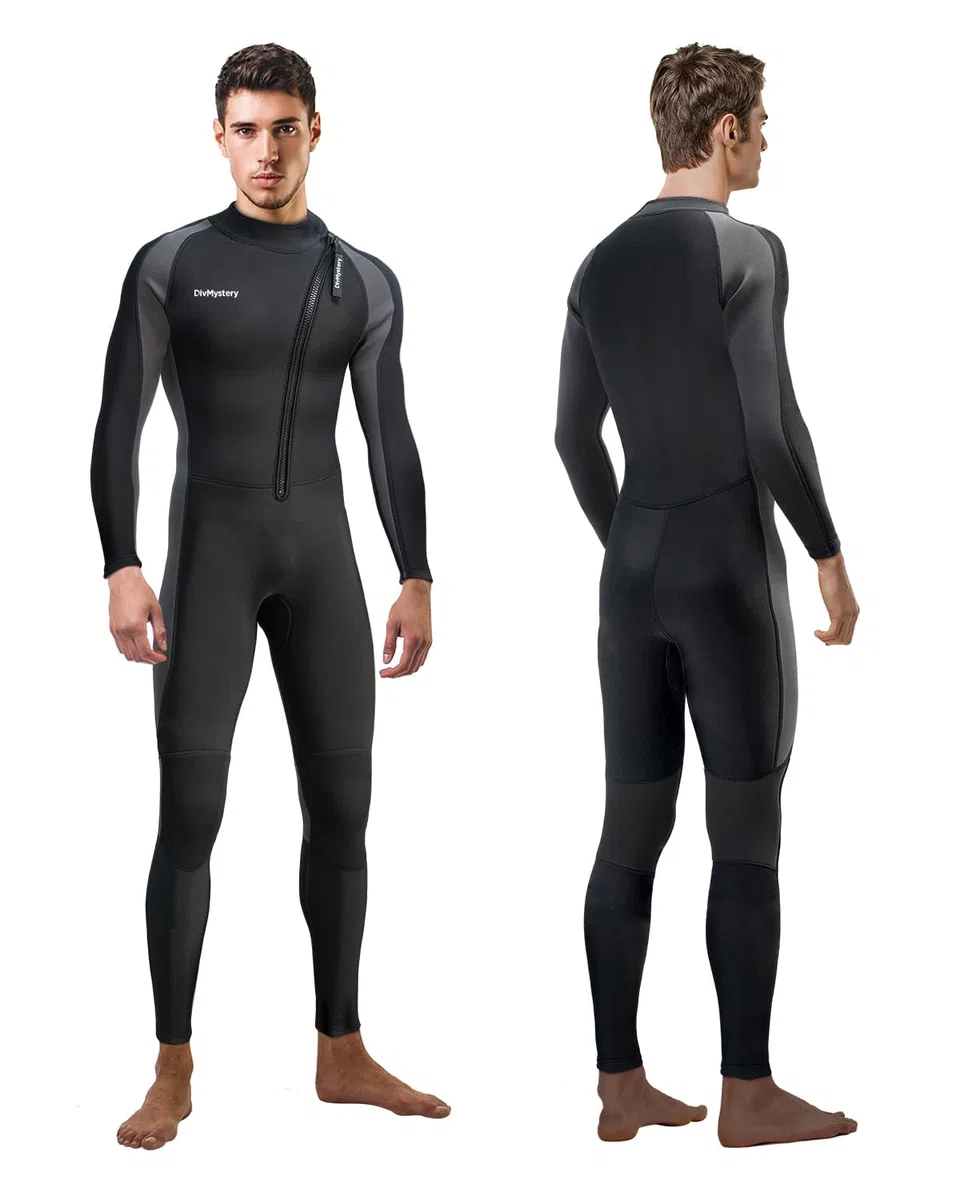 Combinaison de plongée pour Homme (14 Tailles) – Super Extensible – Combinaison de plongée intégrale de 3/2 mm pour Homme – pour Le Surf, la plongée, la plongée avec Tuba, Le Kayak, la