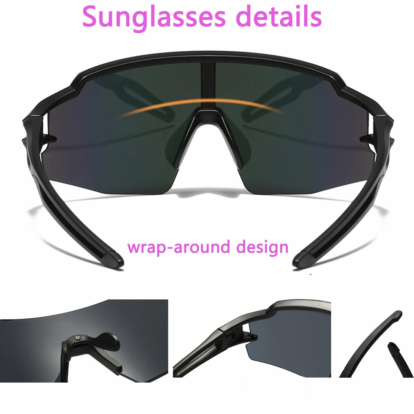 Lunette de Soleil Sport Polarisée UV400 pour Cyclisme Homme Femme