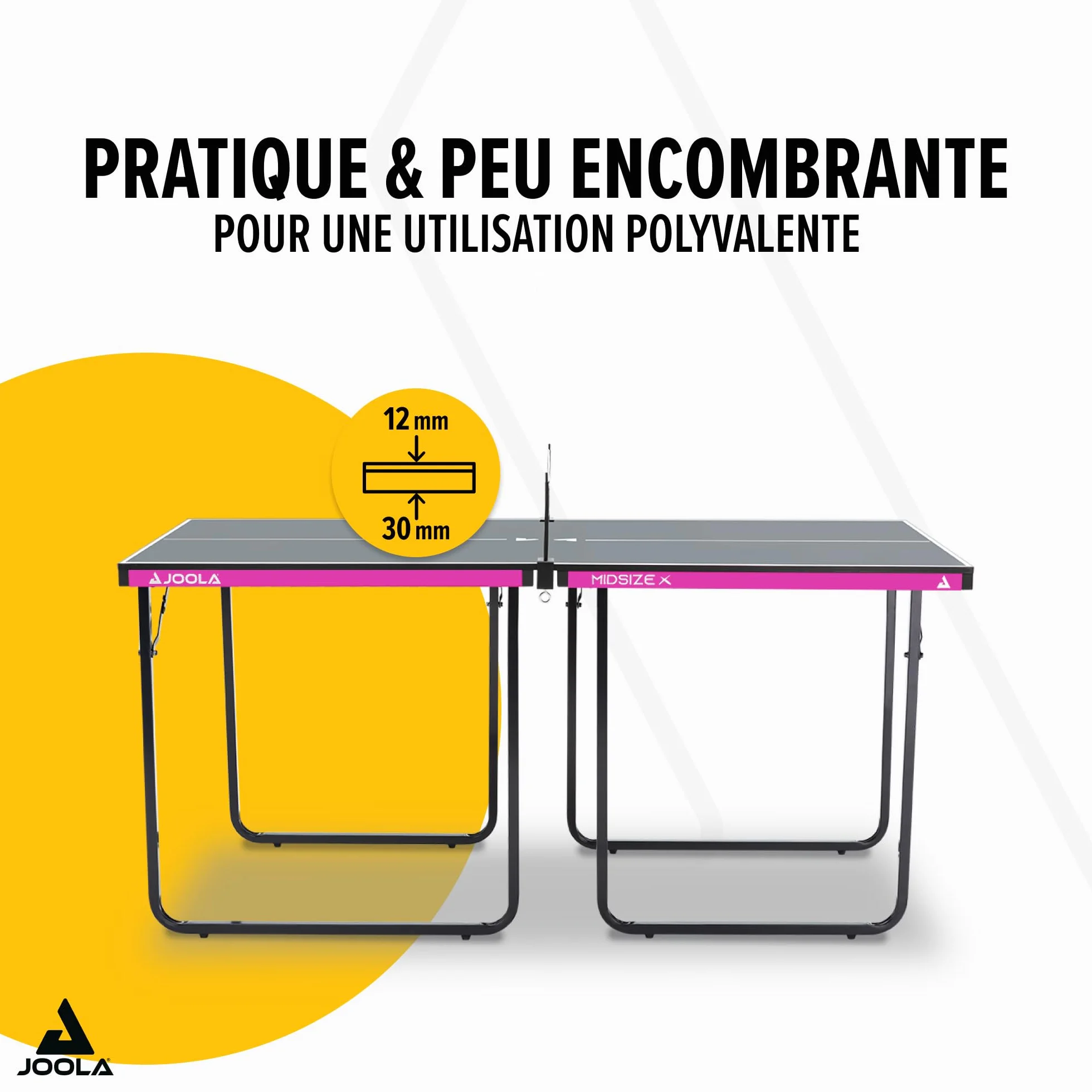 JOOLA Midsize X - Table de ping-Pong compacte pour l'intérieur - Pliable - avec Filet - 152 x 76 cm