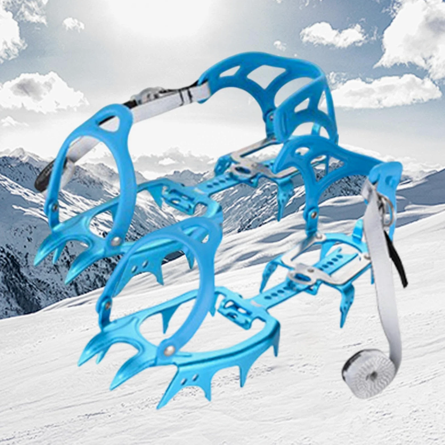 - Crampons, aide à la traction antidérapante en alliage d'aluminium - Pour femmes et hommes - Pour la randonnée, l'escalade, la pêche, la marche, le jogging avec des bottes et