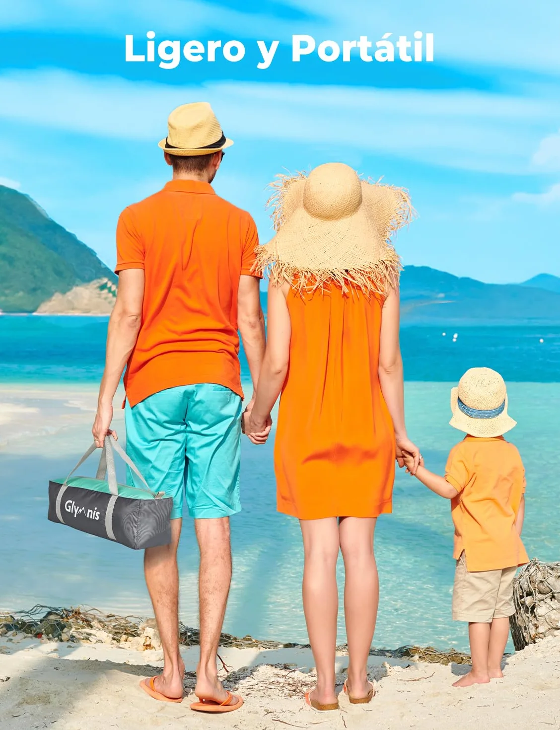 Glymnis Tente de plage, abri de plage pour 2-3 personnes, tente de plage avec double porte zippée, fenêtres ventilées, protection UPF 50+, pour plage, parc, pêche