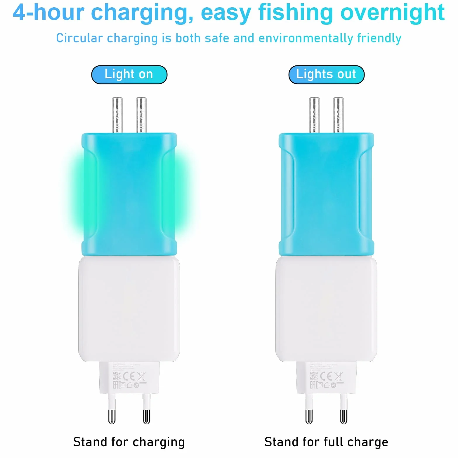 Lot de 9 piles CR425 compatibles avec les flotteurs LED - Rechargeables - Pour cloches d'alarme de pêche et flotteurs de pêche - Avec chargeur et batteries