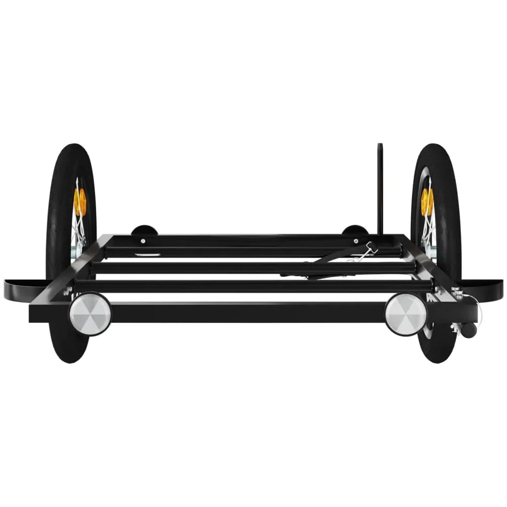 Générique Remorque de vélo Noir 126x63x34 cm Fer,Remorques de vélo,5.8KG-94205