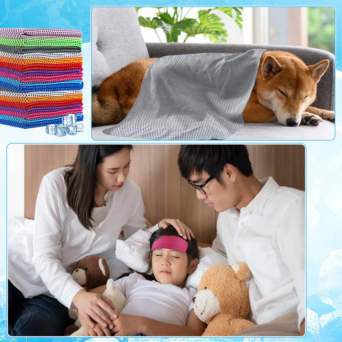 Maitys Lot de 500 serviettes rafraîchissantes en microfibre douce et respirante pour le cou et le visage, pour les athlètes par temps chaud, la gym, le yoga, l'entraînement