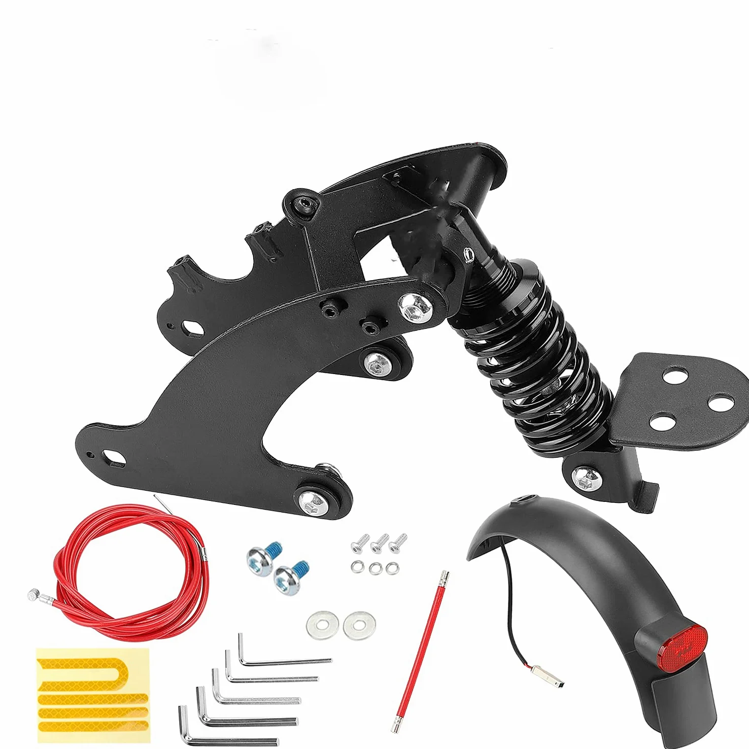 通用 Fututech Kit Suspension Arrière Scooter Electrique pour Xiaomi Pro Pro2 Amortisseur Garde-Boue Feu Arrière Accessoires Trottinettes Modification (Noir pour Pro Pro2)