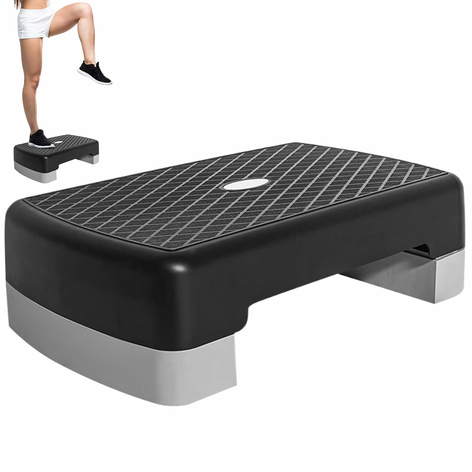 Stepper Aérobic Hauteur Réglable Antidérapant 45 cm Cardio Gym Domicile