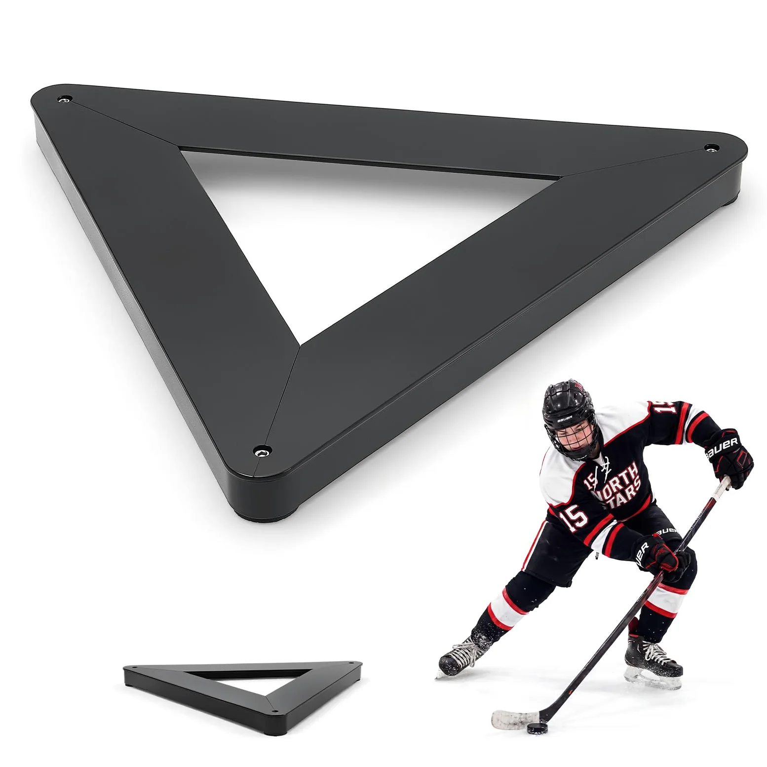 VEVOR Passeur de Hockey Triangulaire Rebondisseur de Palet Multi-Angles, Équipement d'Entraînement Utilisable sur et Hors Glace, Entraîneur de Passe et de Maniement de Crosse et Rondelle Portable
