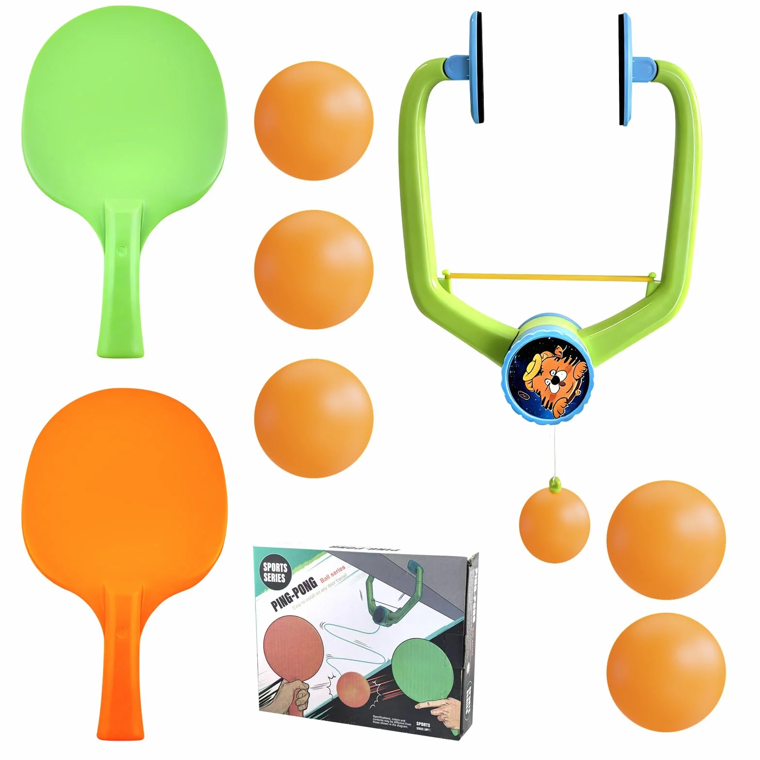 Entraîneur de tennis de table réglable à suspendre pour porte - Sans outil - Jeu intérieur familial