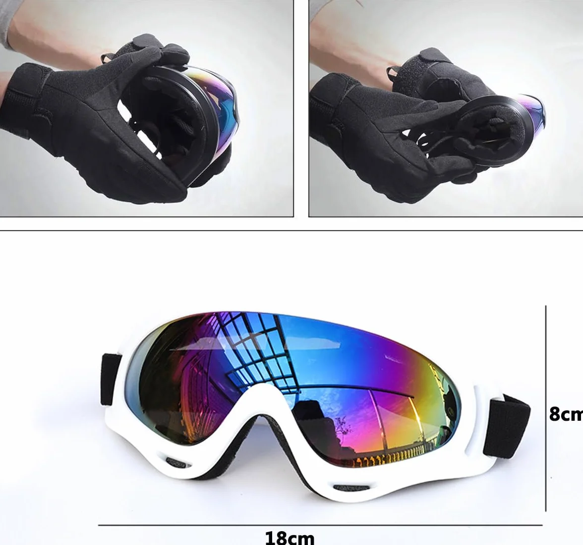 Lunettes de ski anti-buée UV unisexe pour snowboard cyclisme randonnée